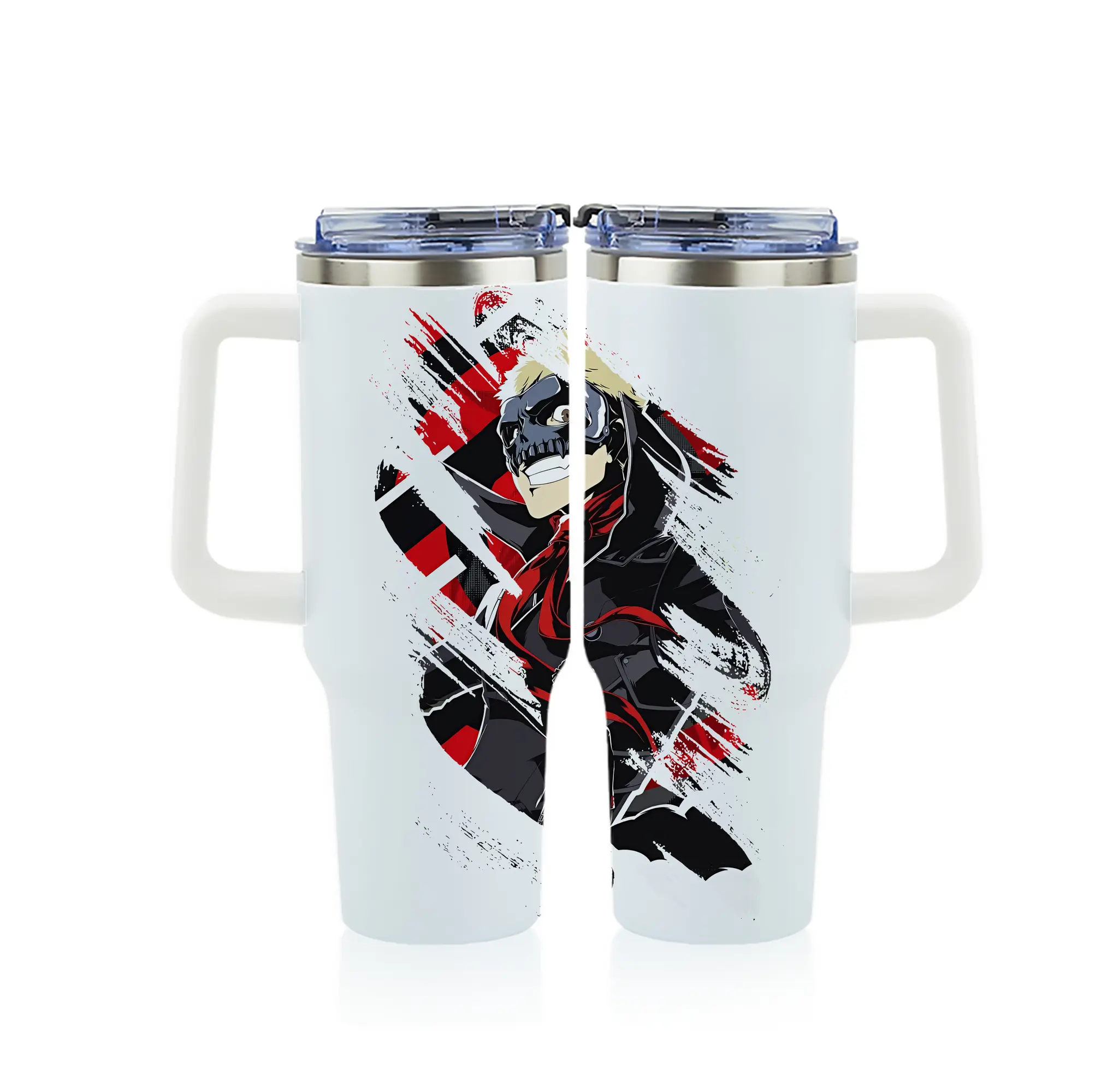 ペルソナ グッズ,坂本竜司 - 1200mL フルプリント車用タンブラー ・ 304ステンレス 内側 ・ 201ステンレス 外側 ・ 保温 保冷 ・ 通勤 ドライブ アウトドア用