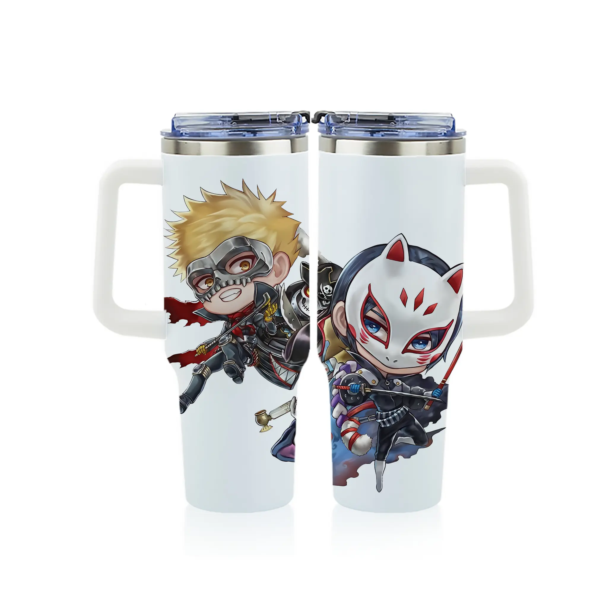 ペルソナ グッズ,坂本竜司 - 1200mL フルプリント車用タンブラー ・ 304ステンレス 内側 ・ 201ステンレス 外側 ・ 保温 保冷 ・ 通勤 ドライブ アウトドア用