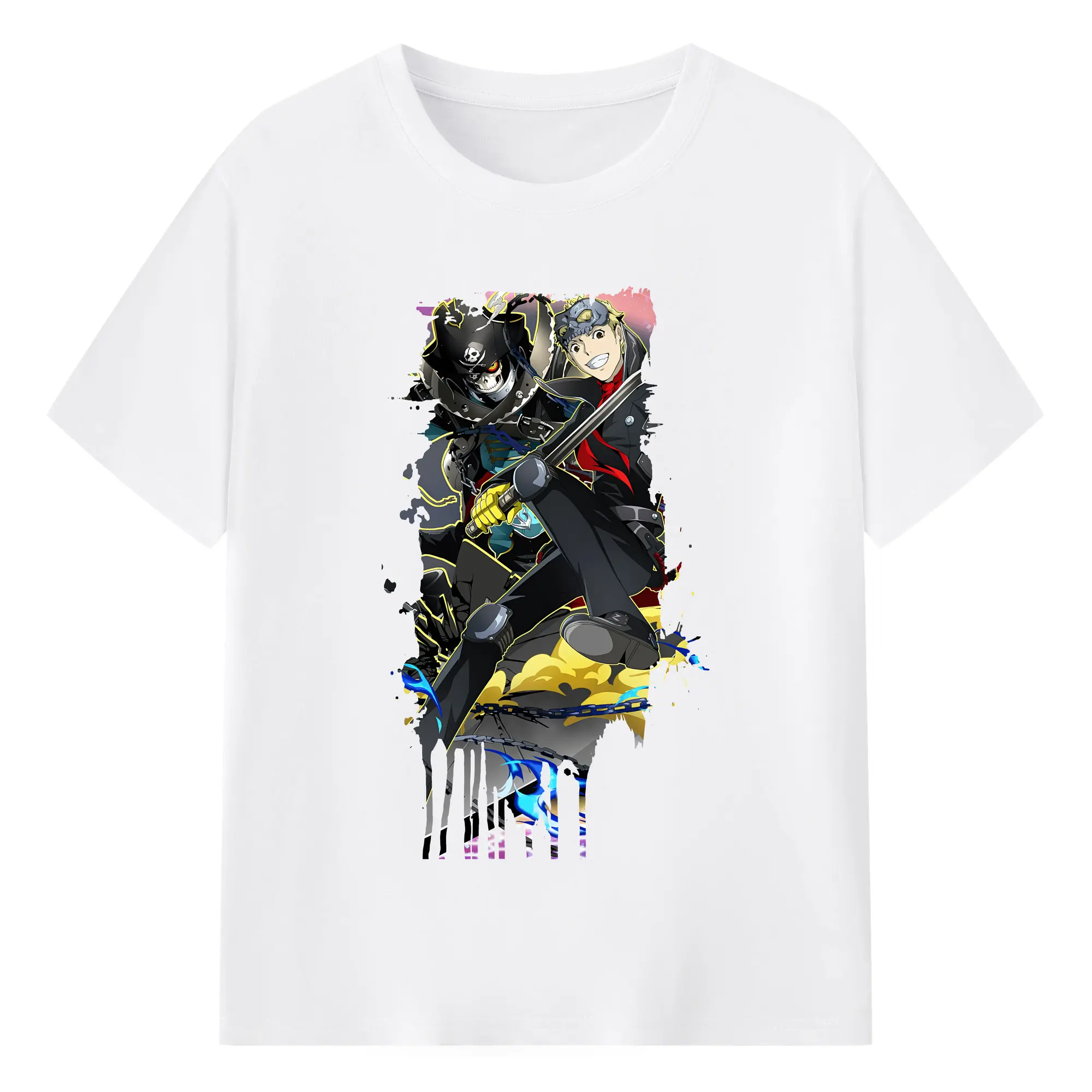 ペルソナ グッズ,坂本竜司 - 綿100％ 半袖Tシャツ ・ フロントプリント ・ 快適 通気性 ・ 日常使い 散歩 スポーツ用