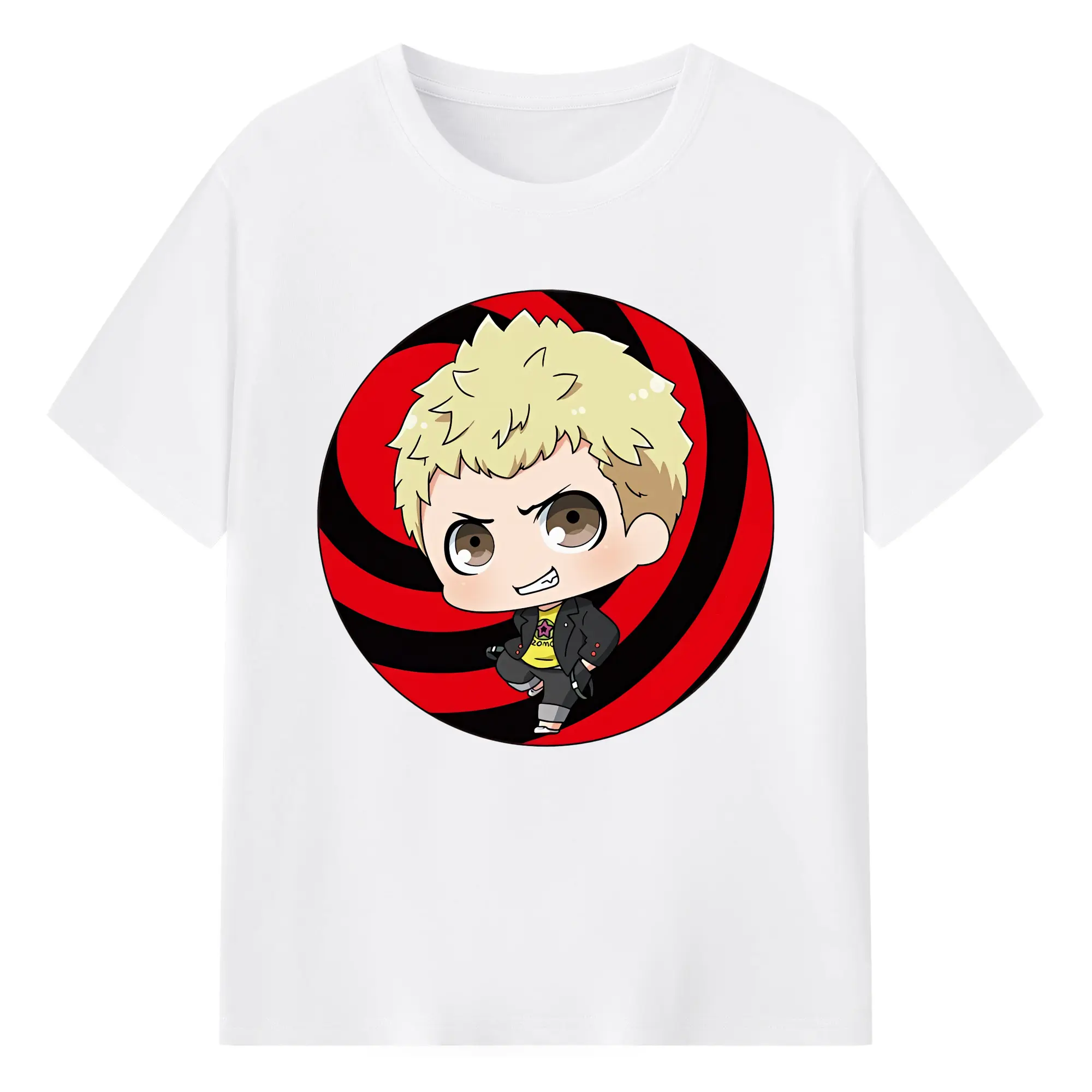 ペルソナ グッズ,坂本竜司 - 綿100％ 半袖Tシャツ ・ フロントプリント ・ 快適 通気性 ・ 日常使い 散歩 スポーツ用