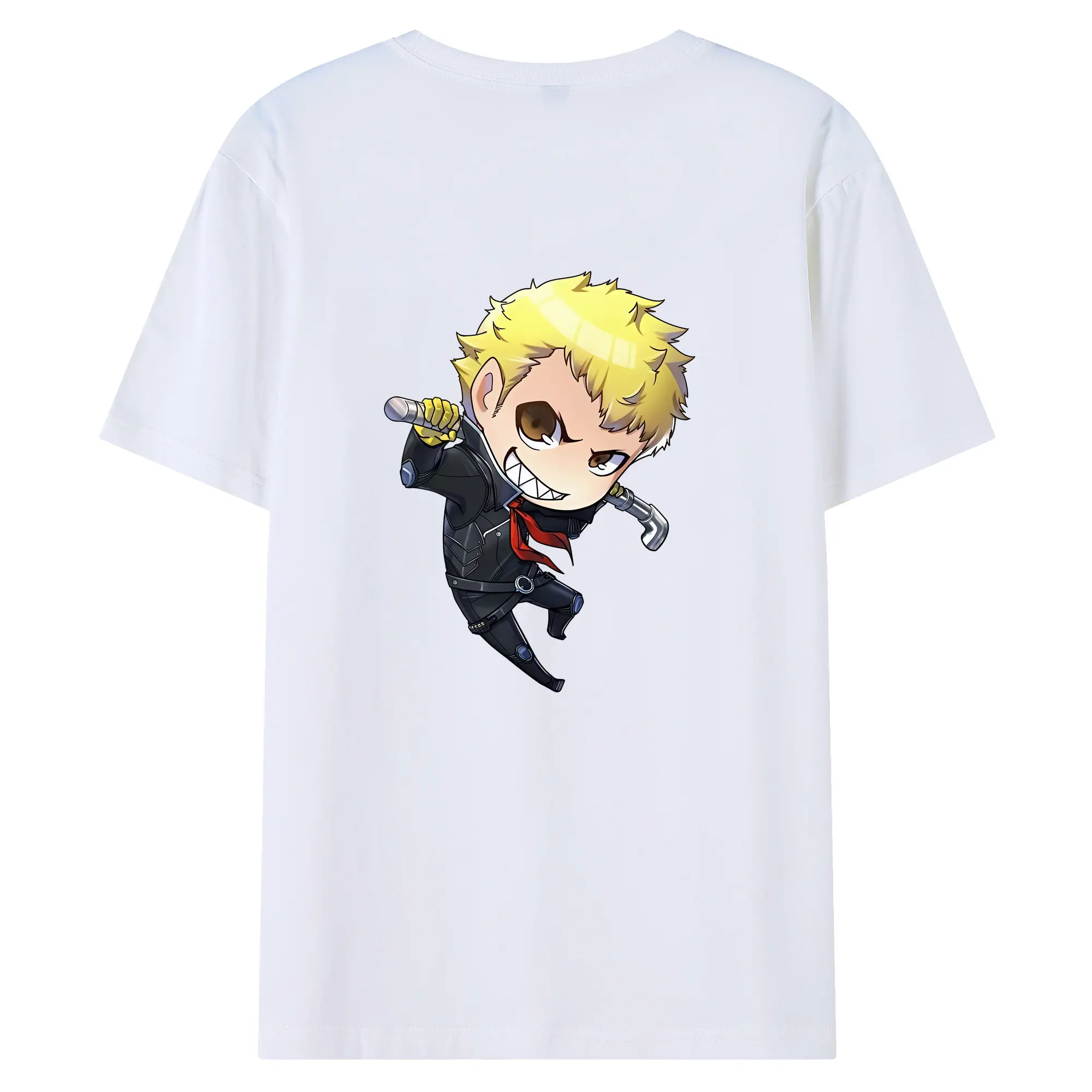 ペルソナ グッズ,坂本竜司 - 綿100％ 半袖Tシャツ ・ バックプリント ・ 快適 通気性 ・ 日常使い 散歩 スポーツ用