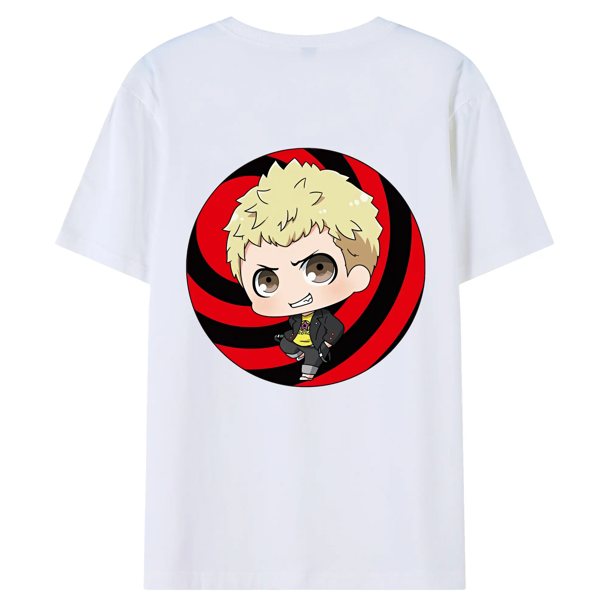 ペルソナ グッズ,坂本竜司 - 綿100％ 半袖Tシャツ ・ バックプリント ・ 快適 通気性 ・ 日常使い 散歩 スポーツ用