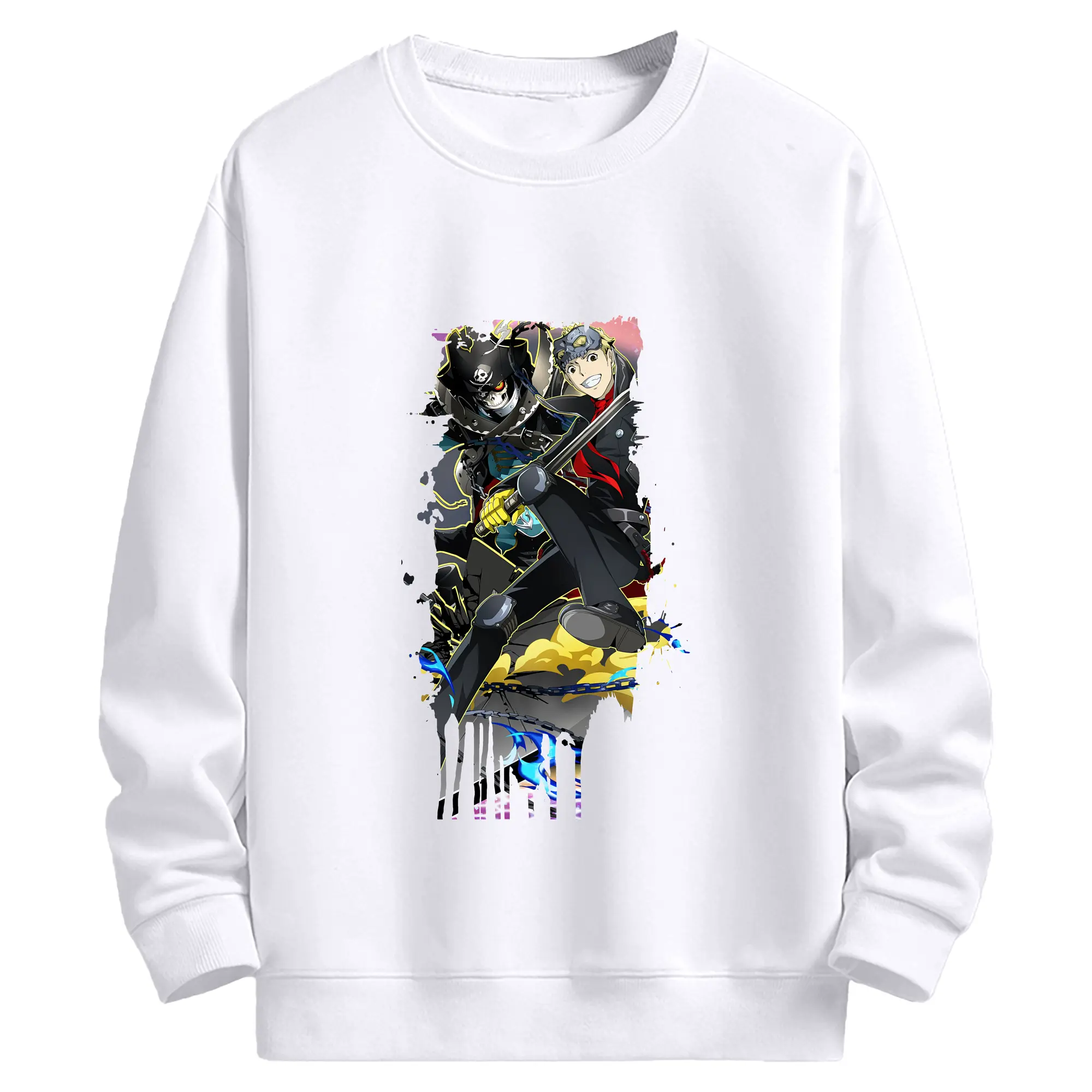 ペルソナ グッズ,坂本竜司 - 高品質 クルーネック スウェット ・ コットン59％ ポリエステル41％ ・ ユニセックス 長袖 トレーナー ・ カジュアル デイリー スポーツ 散歩用