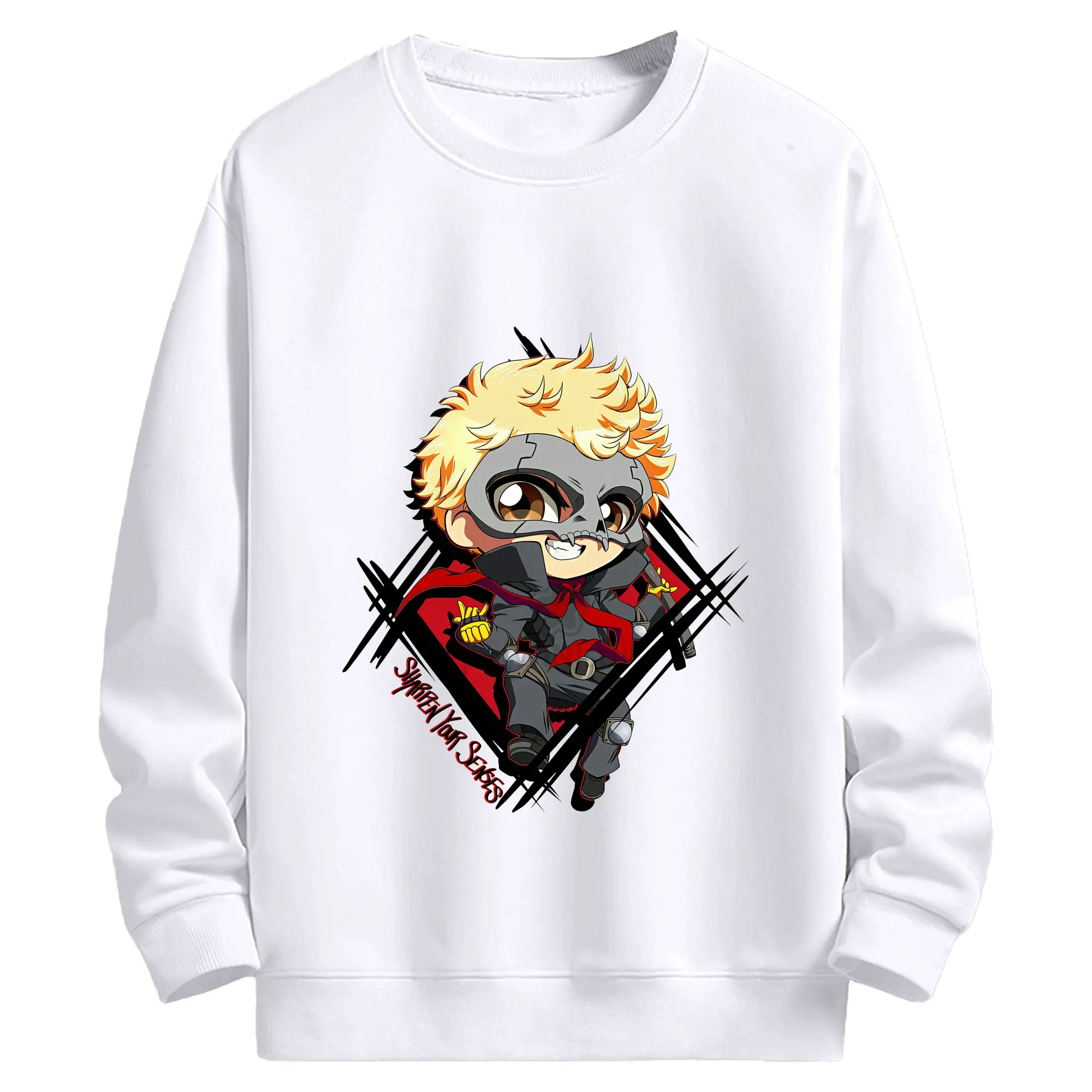 ペルソナ グッズ,坂本竜司 - 高品質 クルーネック スウェット ・ コットン59％ ポリエステル41％ ・ ユニセックス 長袖 トレーナー ・ カジュアル デイリー スポーツ 散歩用