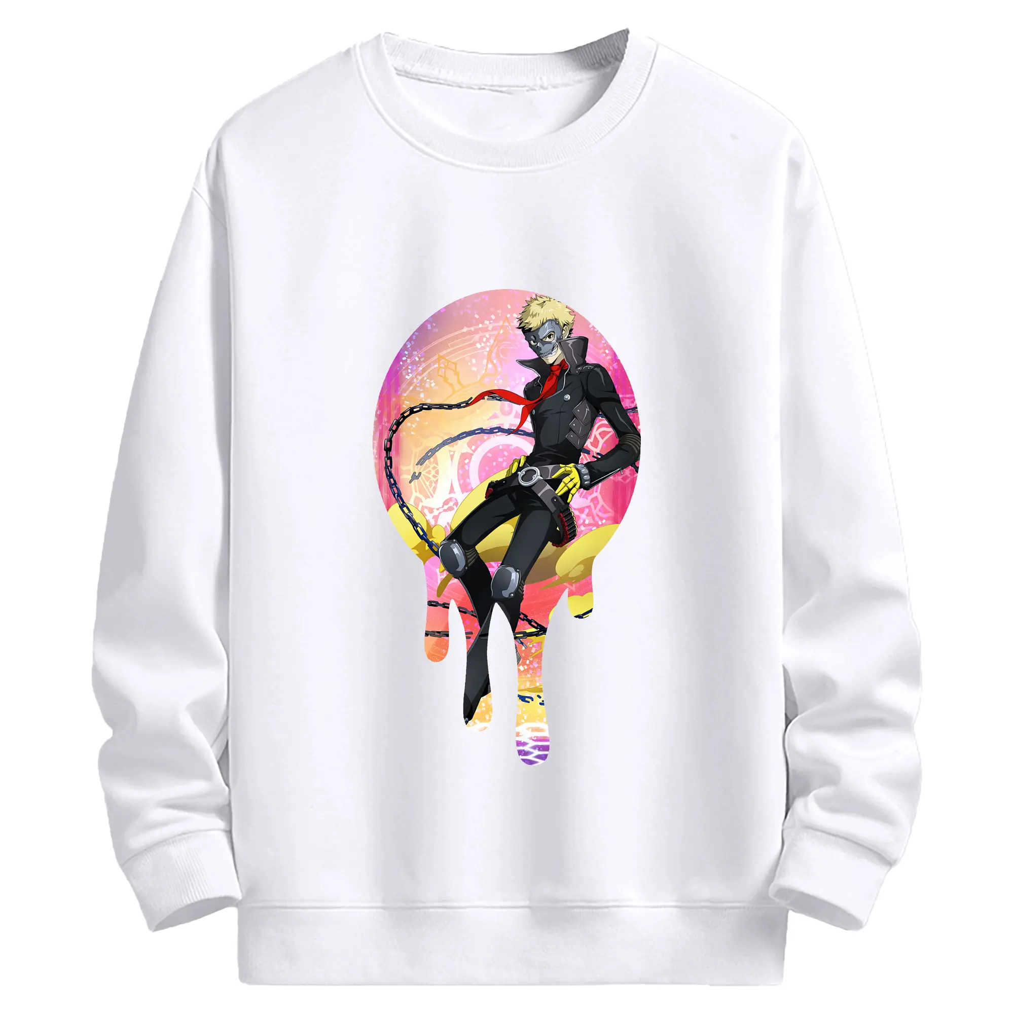 ペルソナ グッズ,坂本竜司 - 高品質 クルーネック スウェット ・ コットン59％ ポリエステル41％ ・ ユニセックス 長袖 トレーナー ・ カジュアル デイリー スポーツ 散歩用