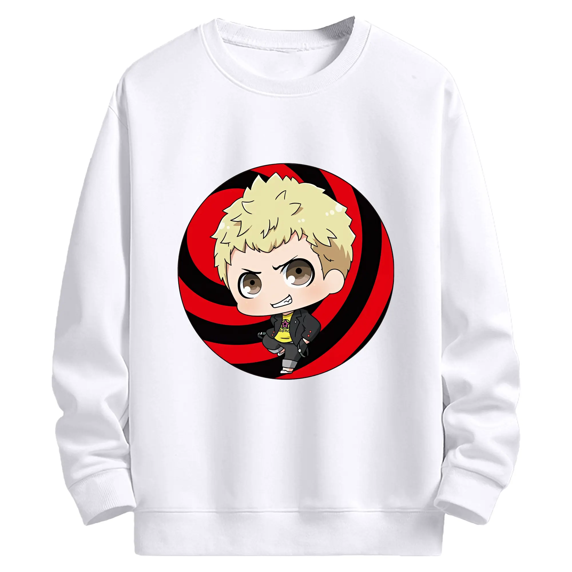 ペルソナ グッズ,坂本竜司 - 高品質 クルーネック スウェット ・ コットン59％ ポリエステル41％ ・ ユニセックス 長袖 トレーナー ・ カジュアル デイリー スポーツ 散歩用