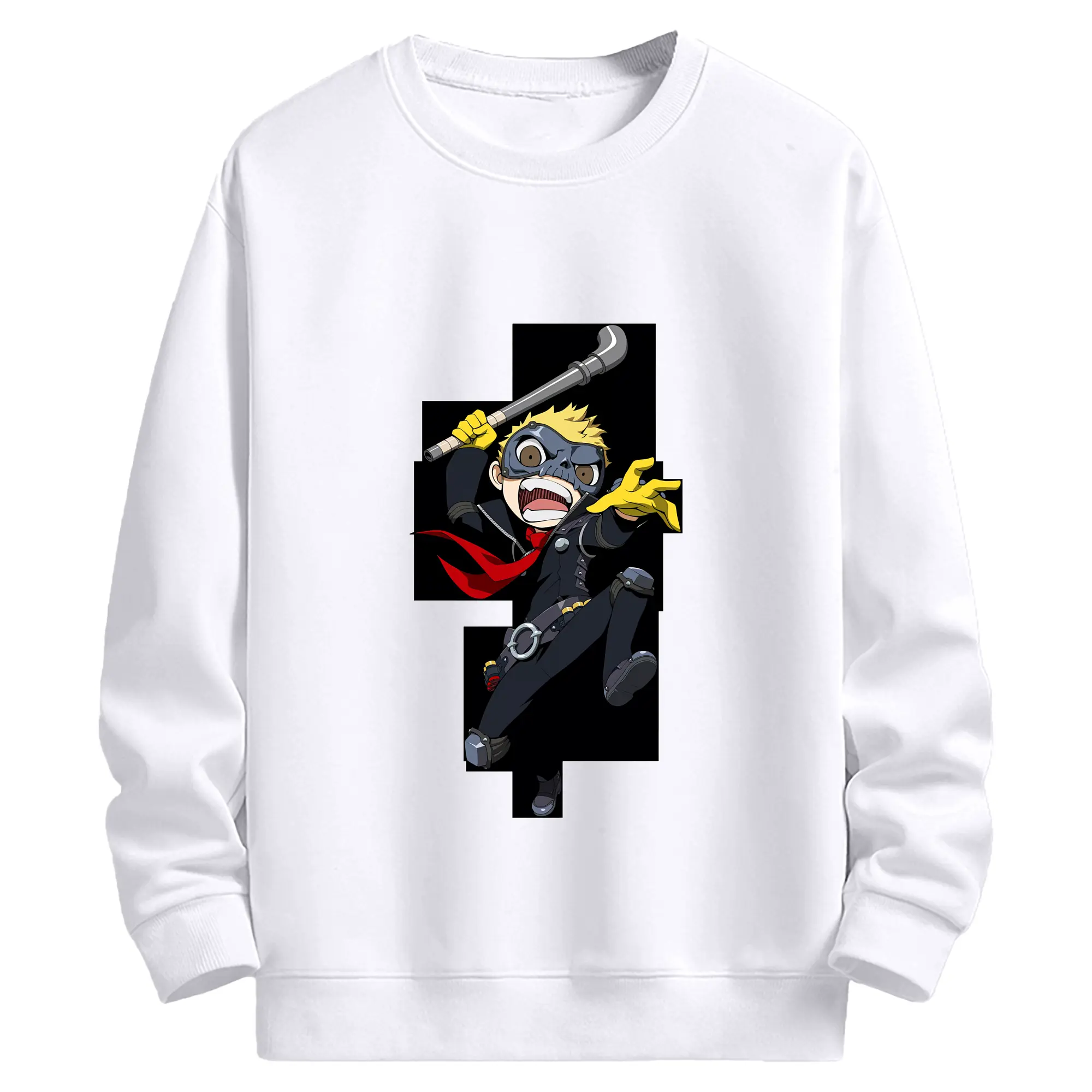 ペルソナ グッズ,坂本竜司 - 高品質 クルーネック スウェット ・ コットン59％ ポリエステル41％ ・ ユニセックス 長袖 トレーナー ・ カジュアル デイリー スポーツ 散歩用