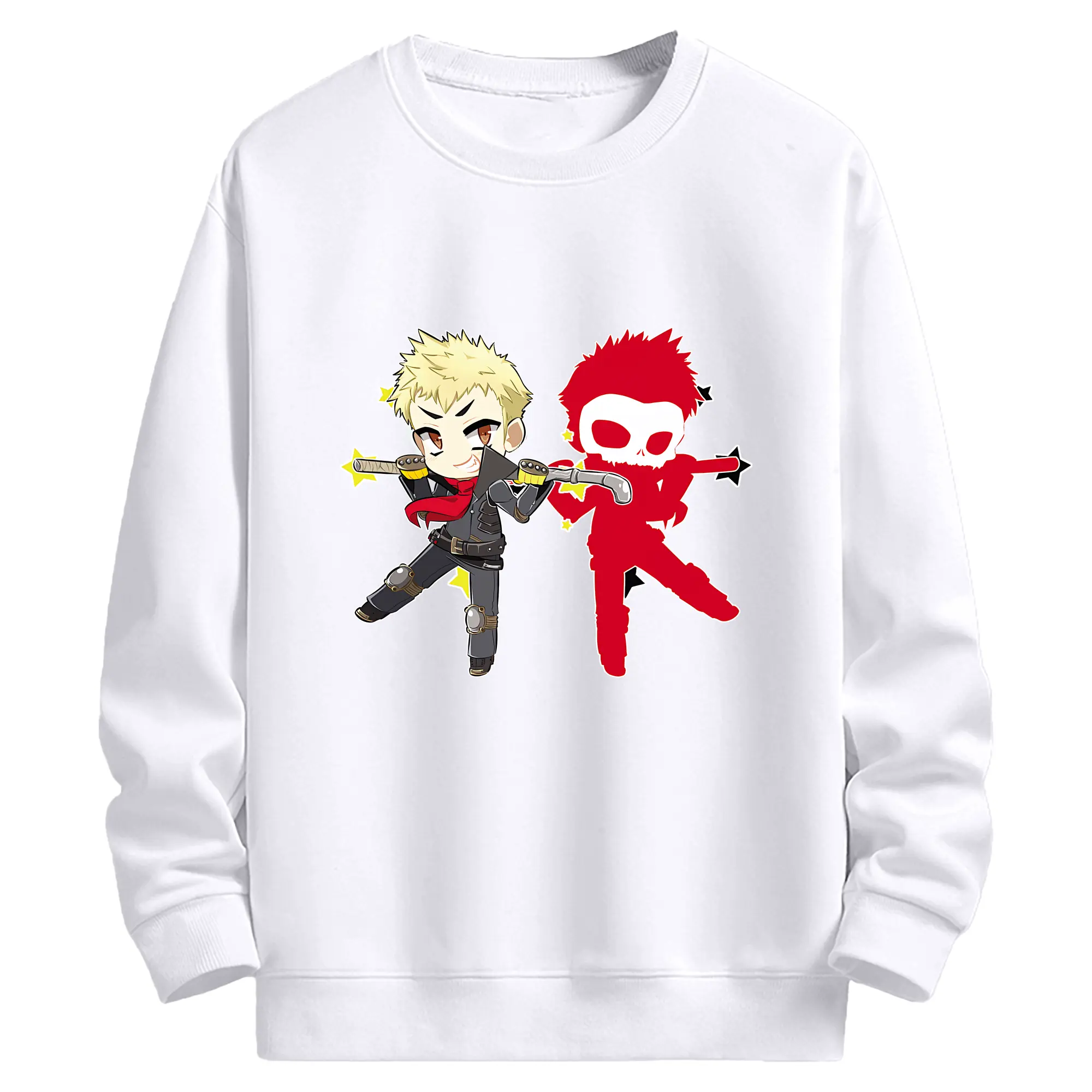 ペルソナ グッズ,坂本竜司 - 高品質 クルーネック スウェット ・ コットン59％ ポリエステル41％ ・ ユニセックス 長袖 トレーナー ・ カジュアル デイリー スポーツ 散歩用