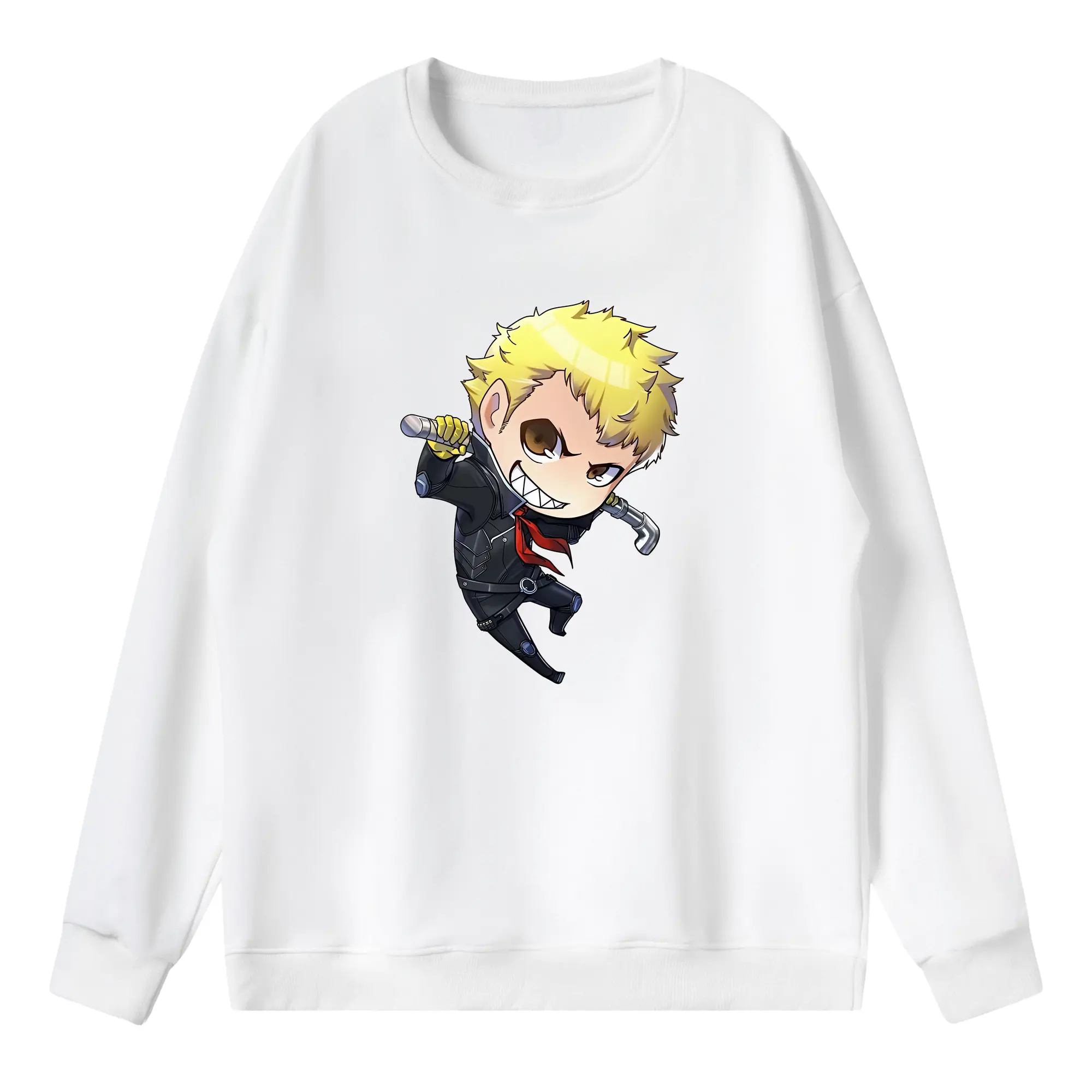 ペルソナ グッズ,坂本竜司 - 薄手 クルーネック スウェット 裏毛260g · ポリエステル 春秋向け カジュアル 男女兼用 · トレーナー デイリー スポーツ 散歩に最適