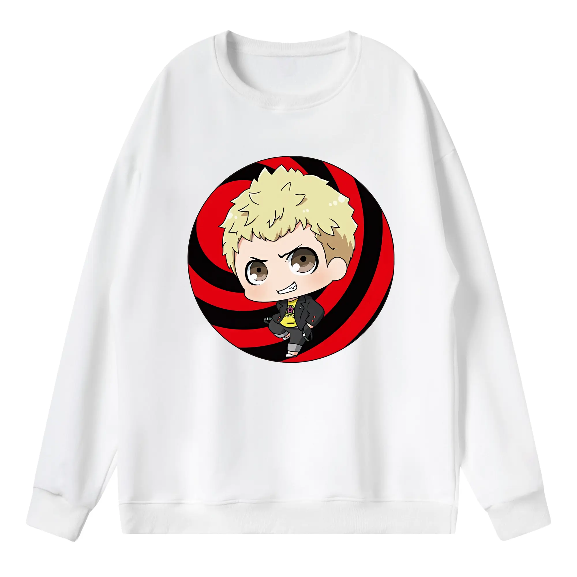 ペルソナ グッズ,坂本竜司 - 薄手 クルーネック スウェット 裏毛260g · ポリエステル 春秋向け カジュアル 男女兼用 · トレーナー デイリー スポーツ 散歩に最適