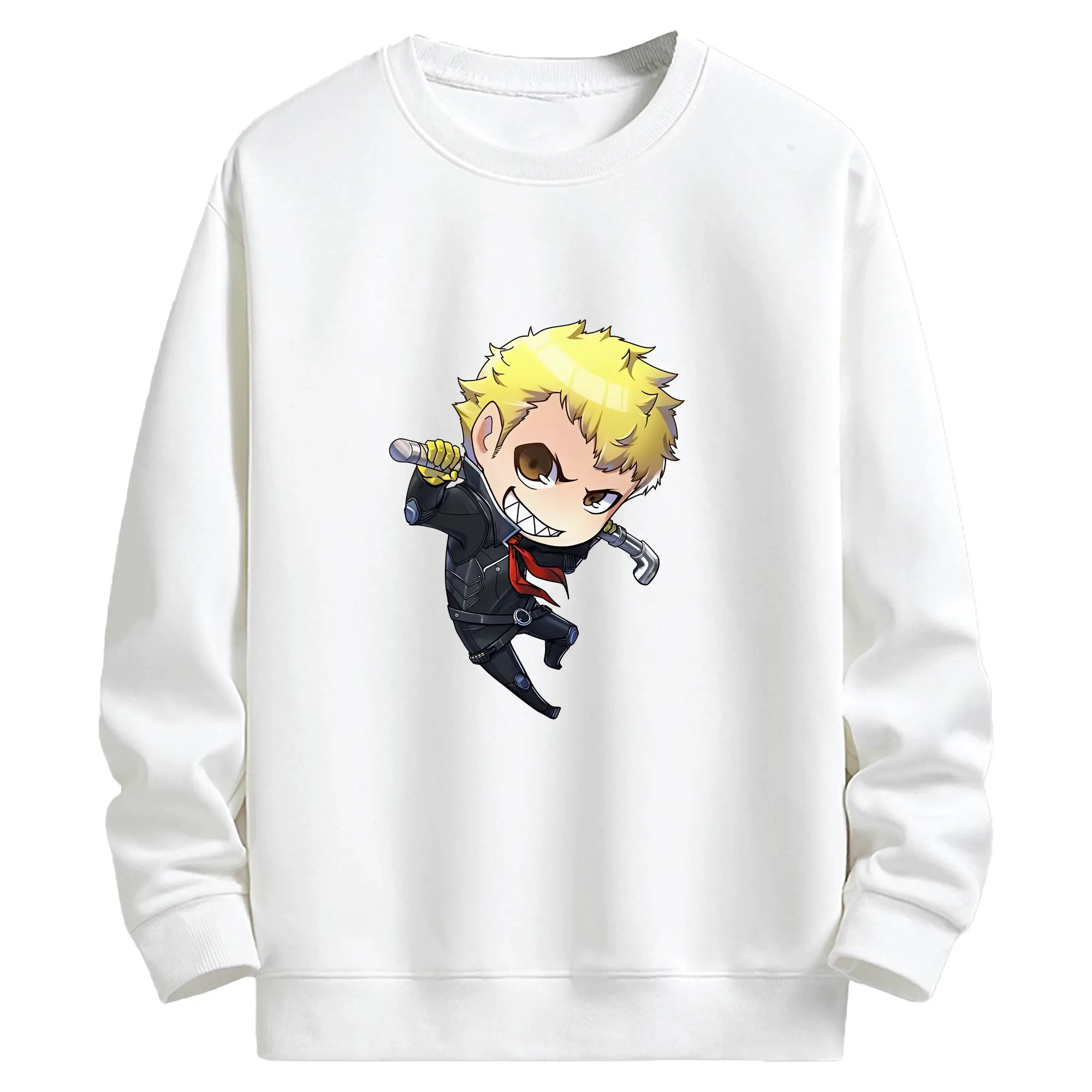 ペルソナ グッズ,坂本竜司 - キッズ クルーネックスウェットシャツ ・ フロントプリント ・ 綿80％ ポリエステル20％ ・ 快適 通学 スポーツ 日常使い お散歩用