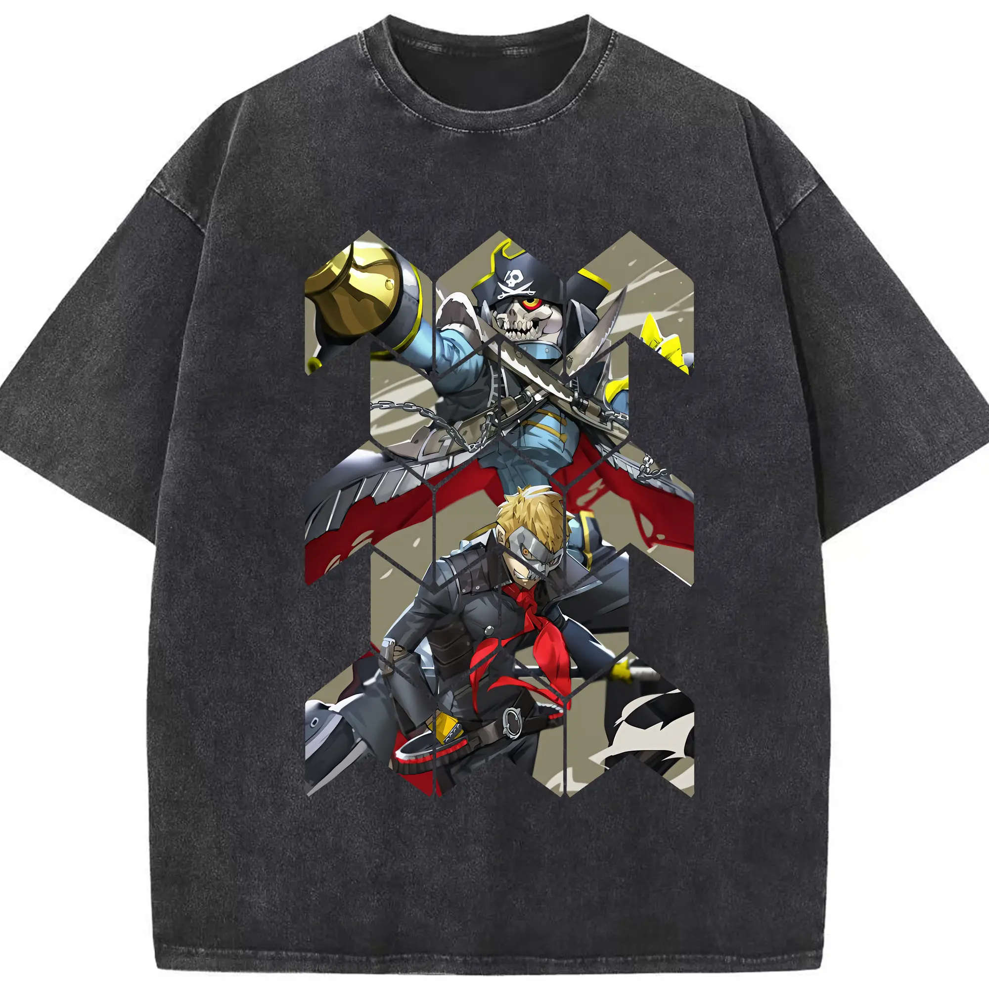 ペルソナ グッズ,坂本竜司 - 綿100％ ヴィンテージ風 半袖Tシャツ ・ フロントプリント ・ 柔らか肌触り ・ 通気性 快適 ・ スポーツ カジュアル 外出用