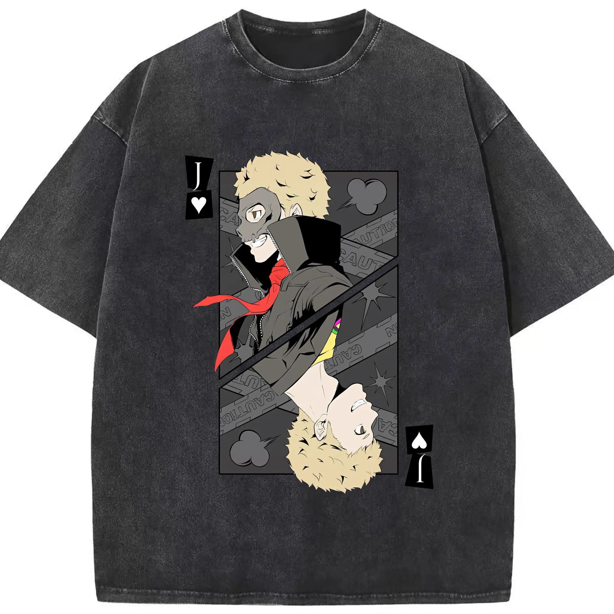 ペルソナ グッズ,坂本竜司 - 綿100％ ヴィンテージ風 半袖Tシャツ ・ フロントプリント ・ 柔らか肌触り ・ 通気性 快適 ・ スポーツ カジュアル 外出用