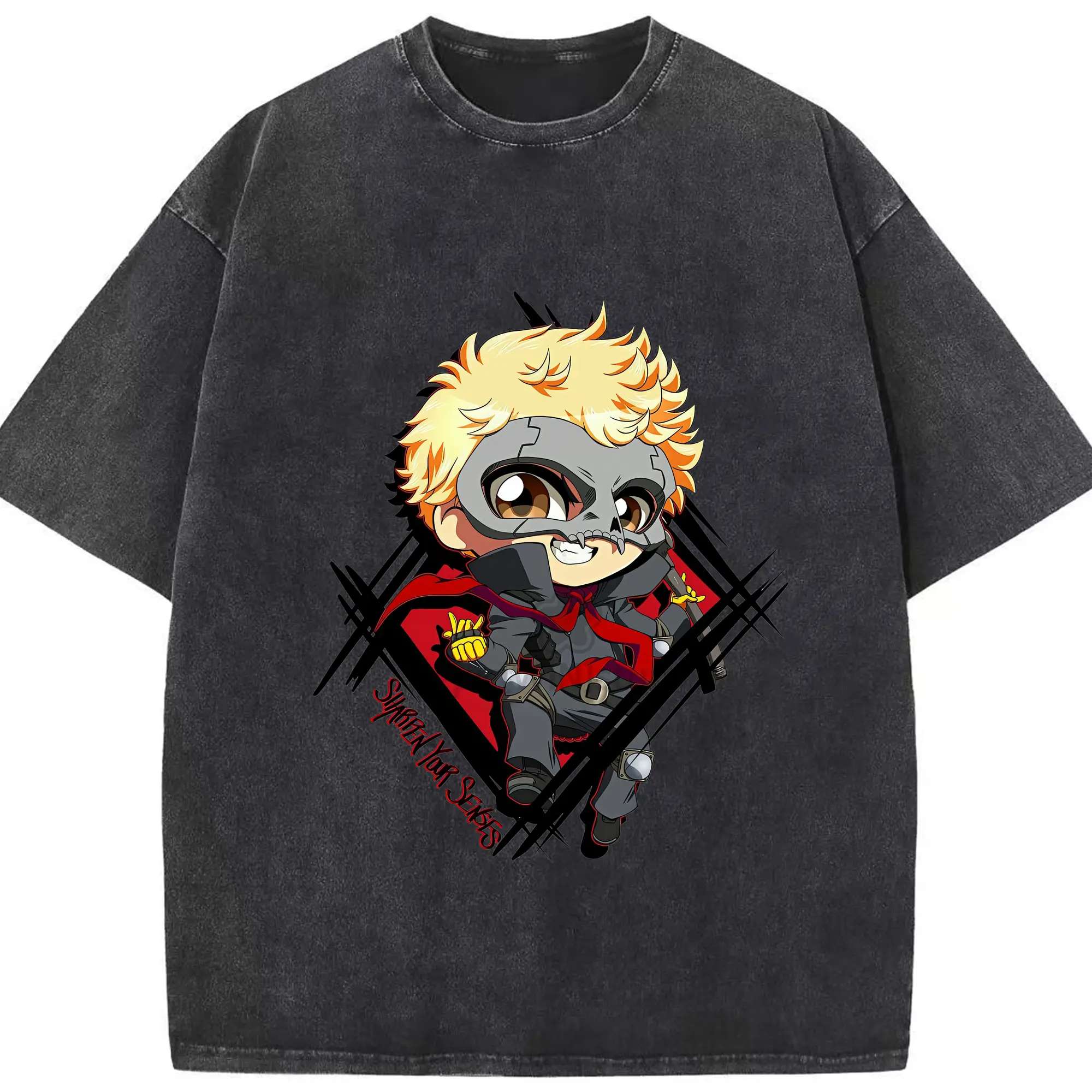 ペルソナ グッズ,坂本竜司 - 綿100％ ヴィンテージ風 半袖Tシャツ ・ フロントプリント ・ 柔らか肌触り ・ 通気性 快適 ・ スポーツ カジュアル 外出用