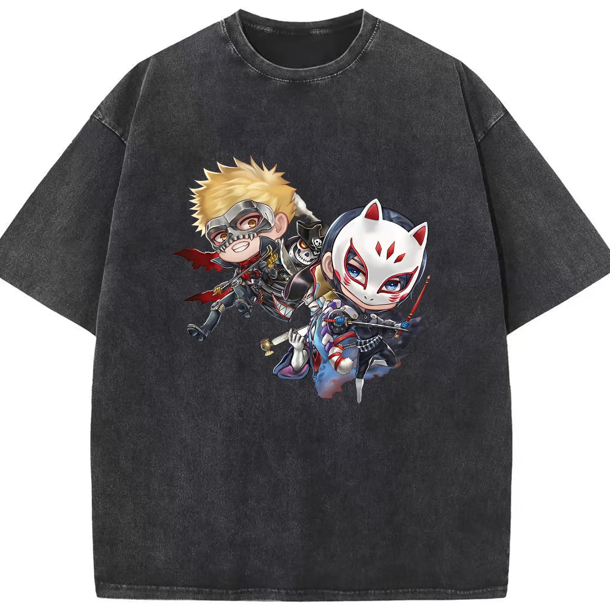 ペルソナ グッズ,坂本竜司 - 綿100％ ヴィンテージ風 半袖Tシャツ ・ フロントプリント ・ 柔らか肌触り ・ 通気性 快適 ・ スポーツ カジュアル 外出用