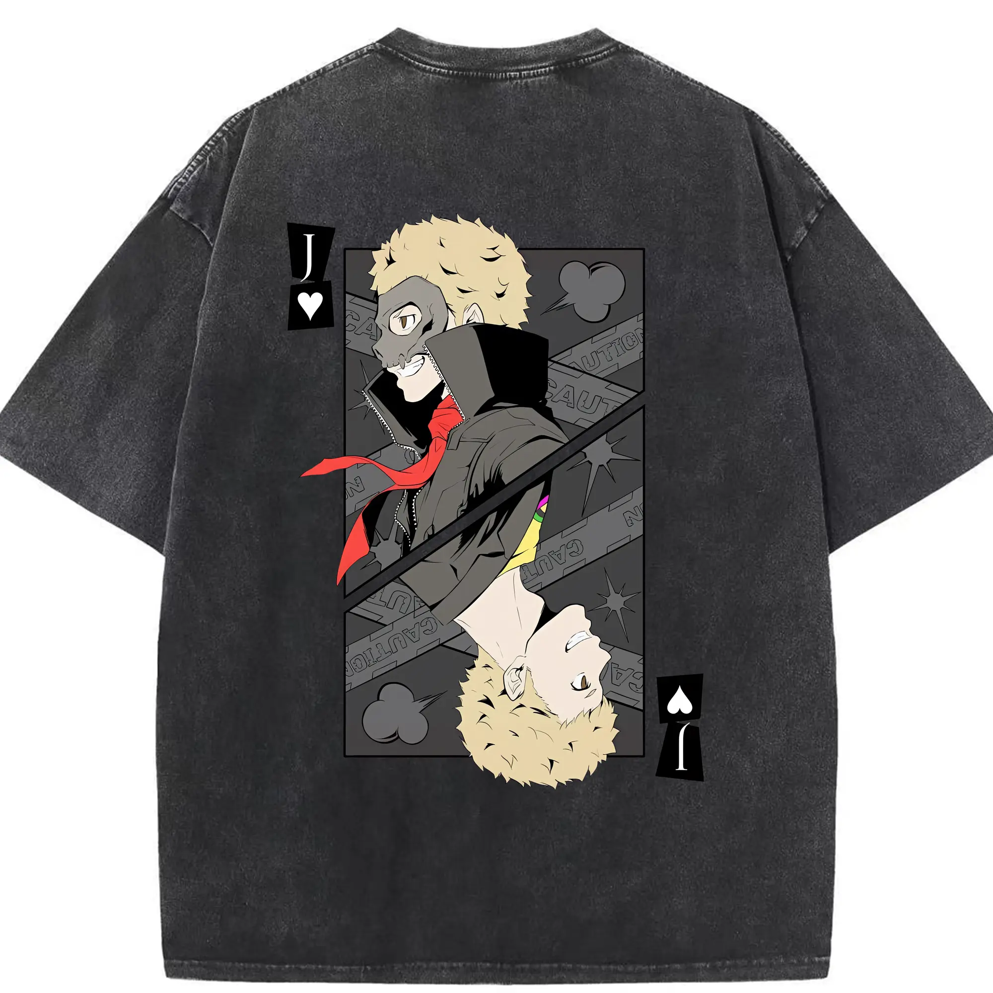 ペルソナ グッズ,坂本竜司 - 綿100％ ヴィンテージ風 半袖Tシャツ ・ 背面プリント ・ 柔らか肌触り ・ 通気性 快適 ・ スポーツ カジュアル 外出用