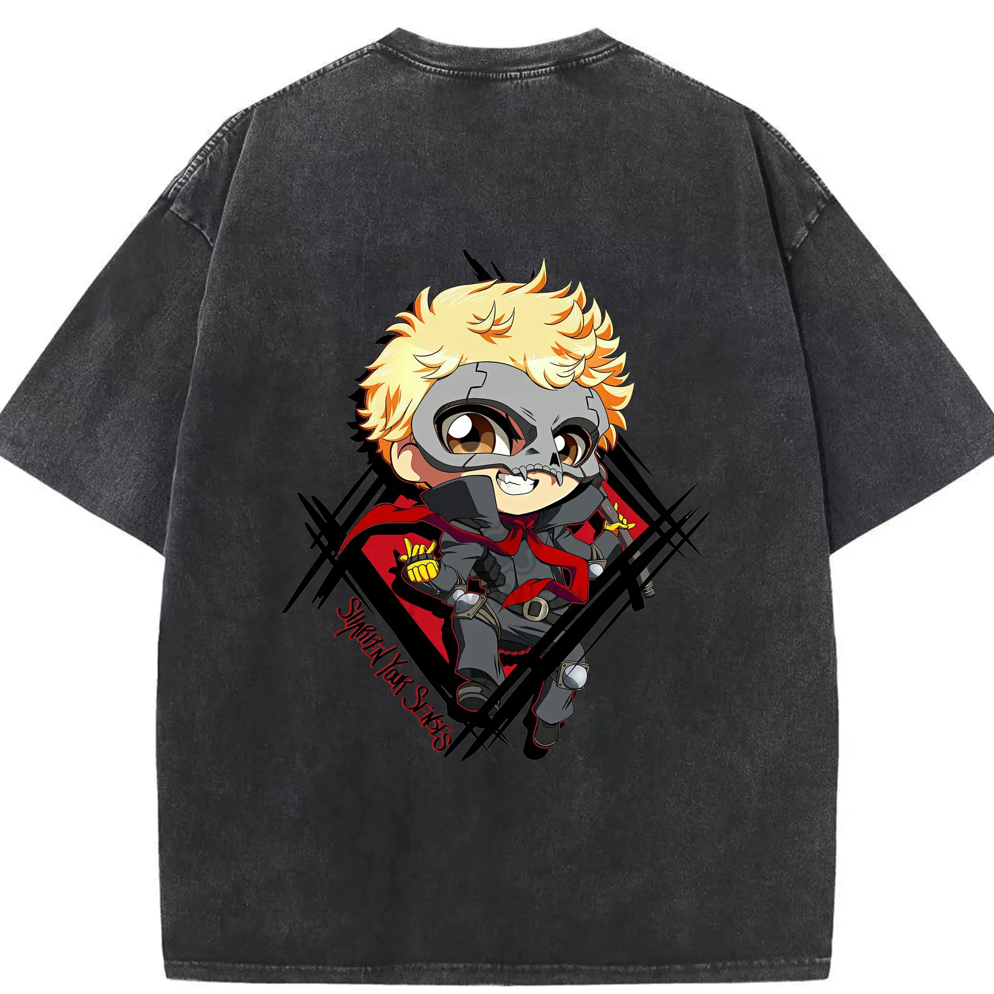 ペルソナ グッズ,坂本竜司 - 綿100％ ヴィンテージ風 半袖Tシャツ ・ 背面プリント ・ 柔らか肌触り ・ 通気性 快適 ・ スポーツ カジュアル 外出用