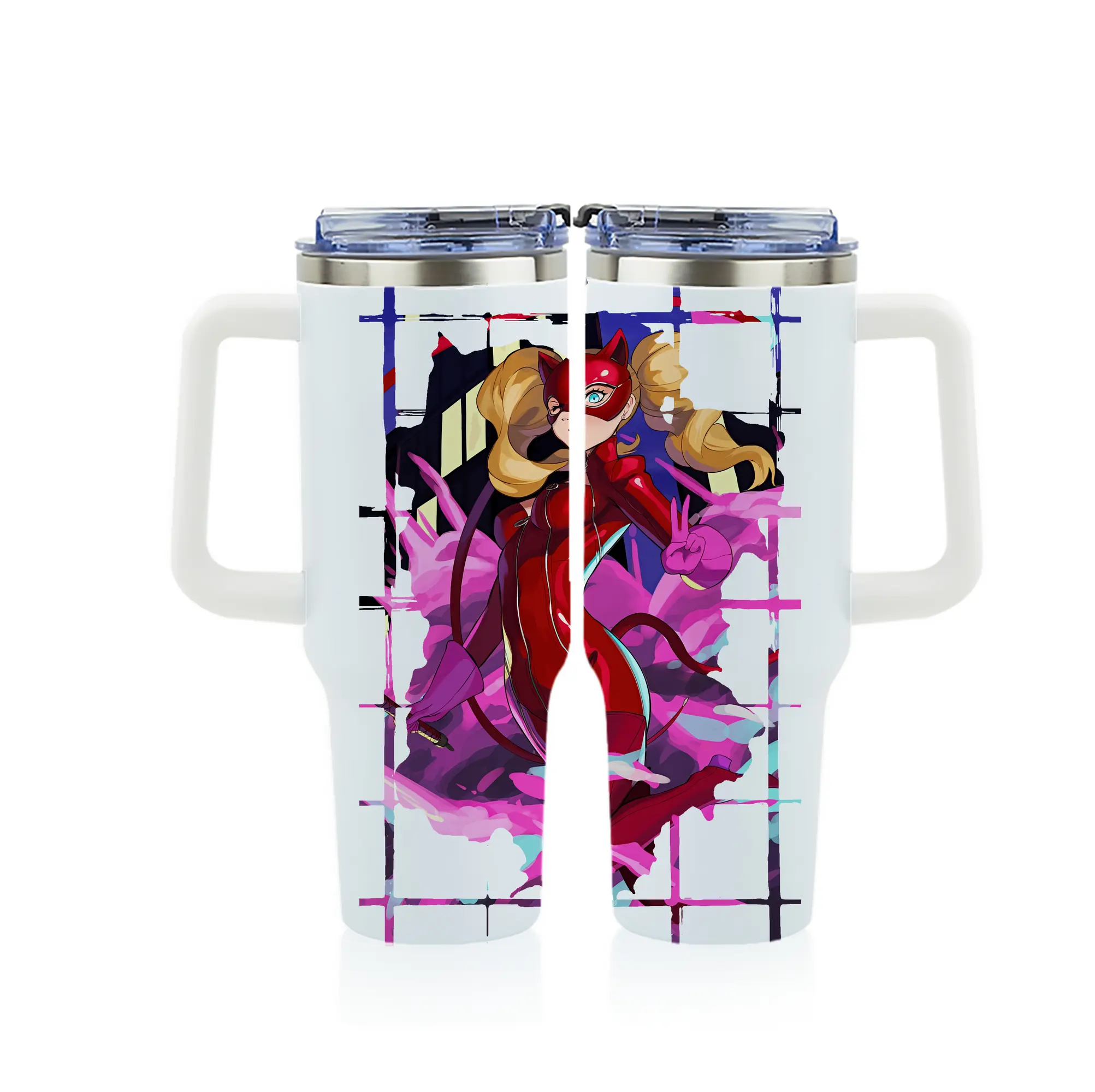 ペルソナ グッズ,高巻杏 - 1200mL フルプリント車用タンブラー ・ 304ステンレス 内側 ・ 201ステンレス 外側 ・ 保温 保冷 ・ 通勤 ドライブ アウトドア用