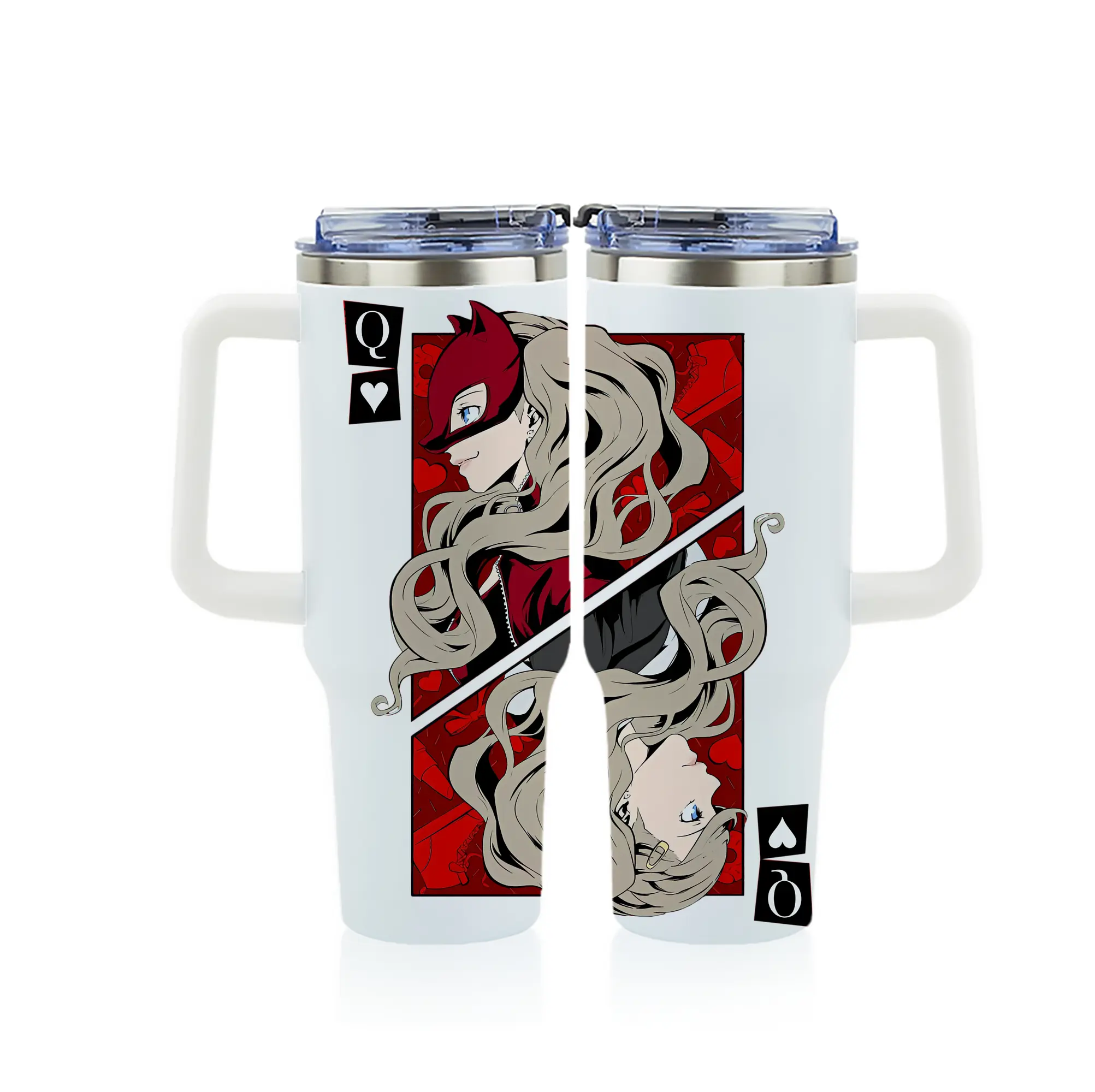 ペルソナ グッズ,高巻杏 - 1200mL フルプリント車用タンブラー ・ 304ステンレス 内側 ・ 201ステンレス 外側 ・ 保温 保冷 ・ 通勤 ドライブ アウトドア用