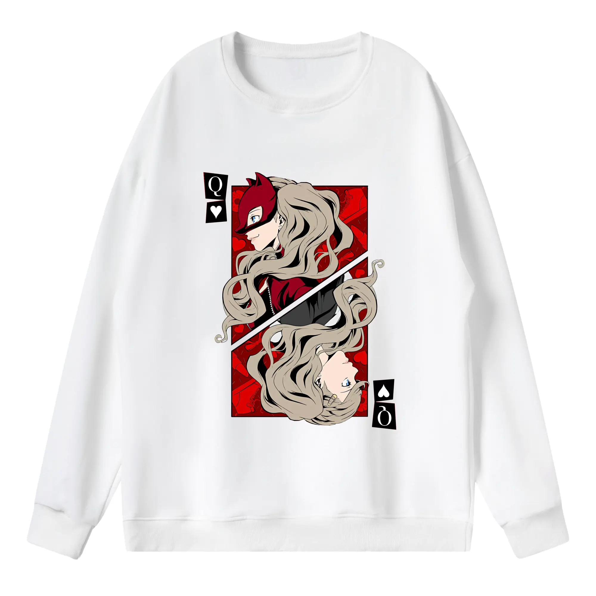 ペルソナ グッズ,高巻杏 - 薄手 クルーネック スウェット 裏毛260g · ポリエステル 春秋向け カジュアル 男女兼用 · トレーナー デイリー スポーツ 散歩に最適