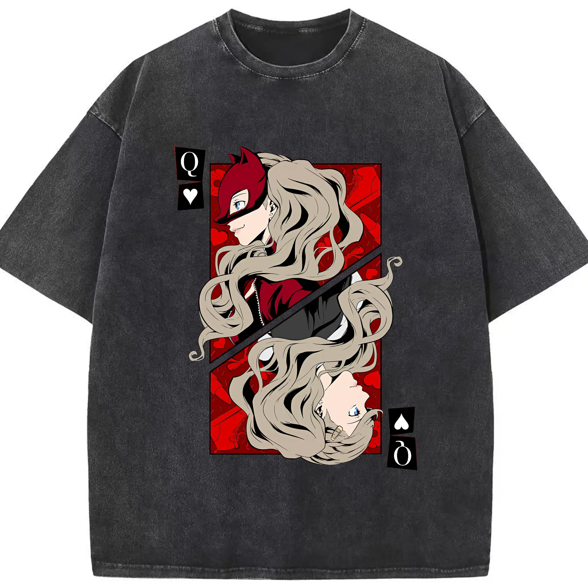 ペルソナ グッズ,高巻杏 - 綿100％ ヴィンテージ風 半袖Tシャツ ・ フロントプリント ・ 柔らか肌触り ・ 通気性 快適 ・ スポーツ カジュアル 外出用