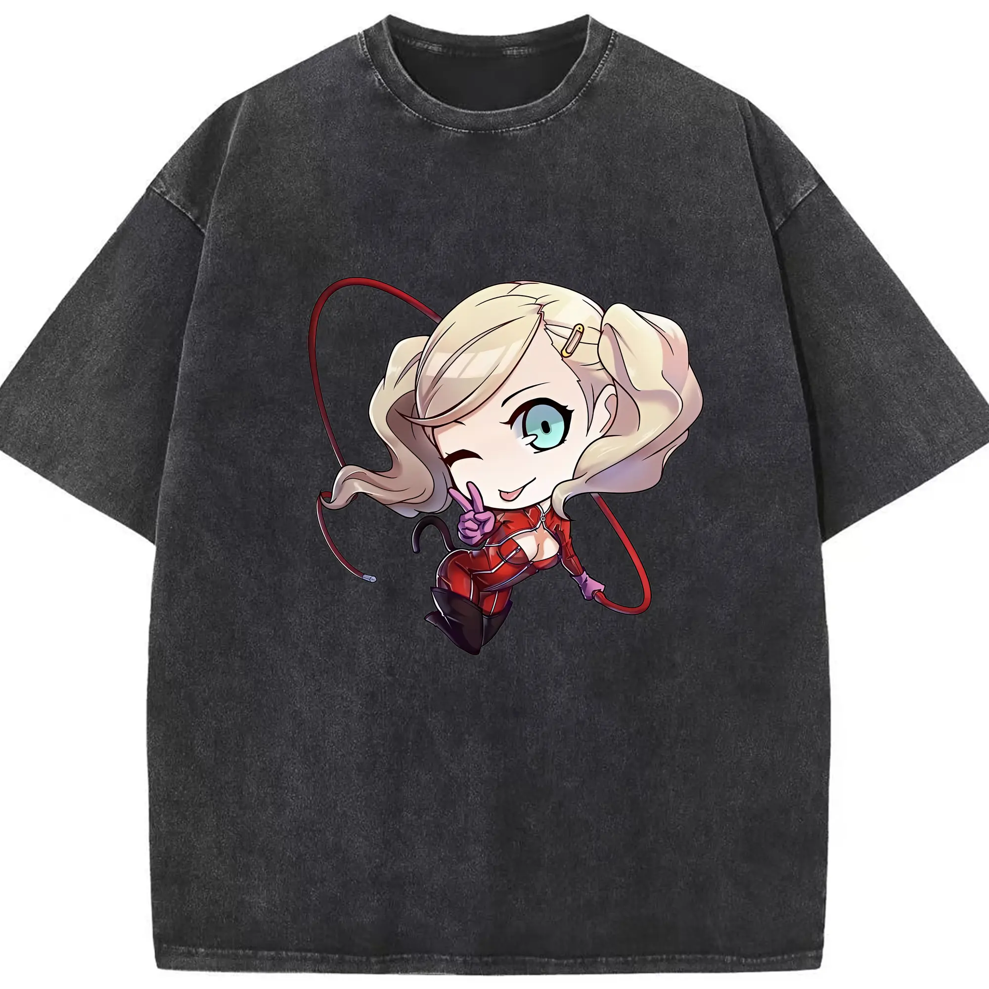 ペルソナ グッズ,高巻杏 - 綿100％ ヴィンテージ風 半袖Tシャツ ・ フロントプリント ・ 柔らか肌触り ・ 通気性 快適 ・ スポーツ カジュアル 外出用