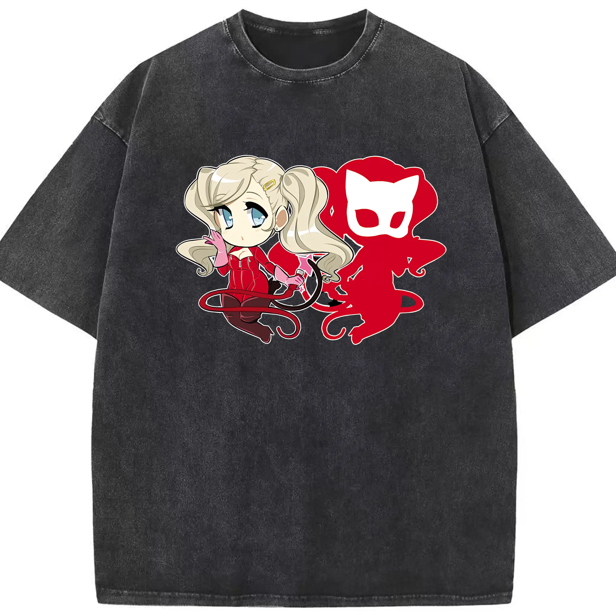 ペルソナ グッズ,高巻杏 - 綿100％ ヴィンテージ風 半袖Tシャツ ・ フロントプリント ・ 柔らか肌触り ・ 通気性 快適 ・ スポーツ カジュアル 外出用