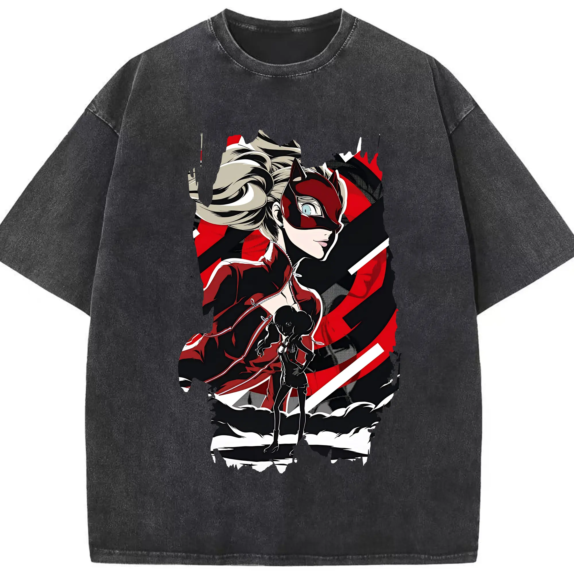 ペルソナ グッズ,高巻杏 - 綿100％ ヴィンテージ風 半袖Tシャツ ・ フロントプリント ・ 柔らか肌触り ・ 通気性 快適 ・ スポーツ カジュアル 外出用