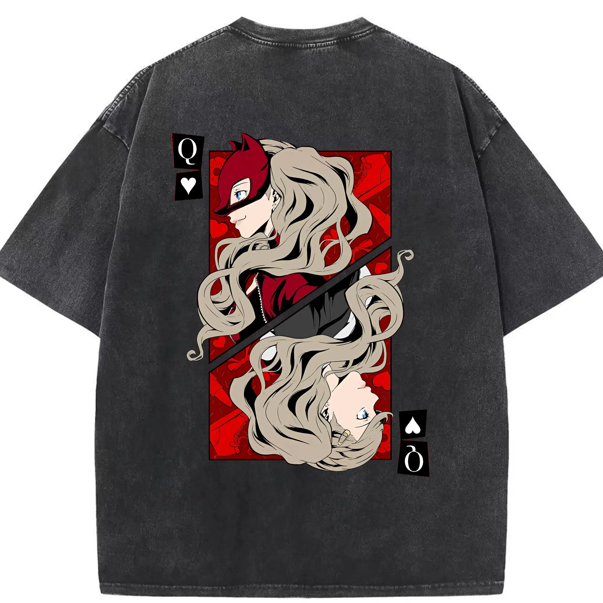 ペルソナ グッズ,高巻杏 - 綿100％ ヴィンテージ風 半袖Tシャツ ・ 背面プリント ・ 柔らか肌触り ・ 通気性 快適 ・ スポーツ カジュアル 外出用