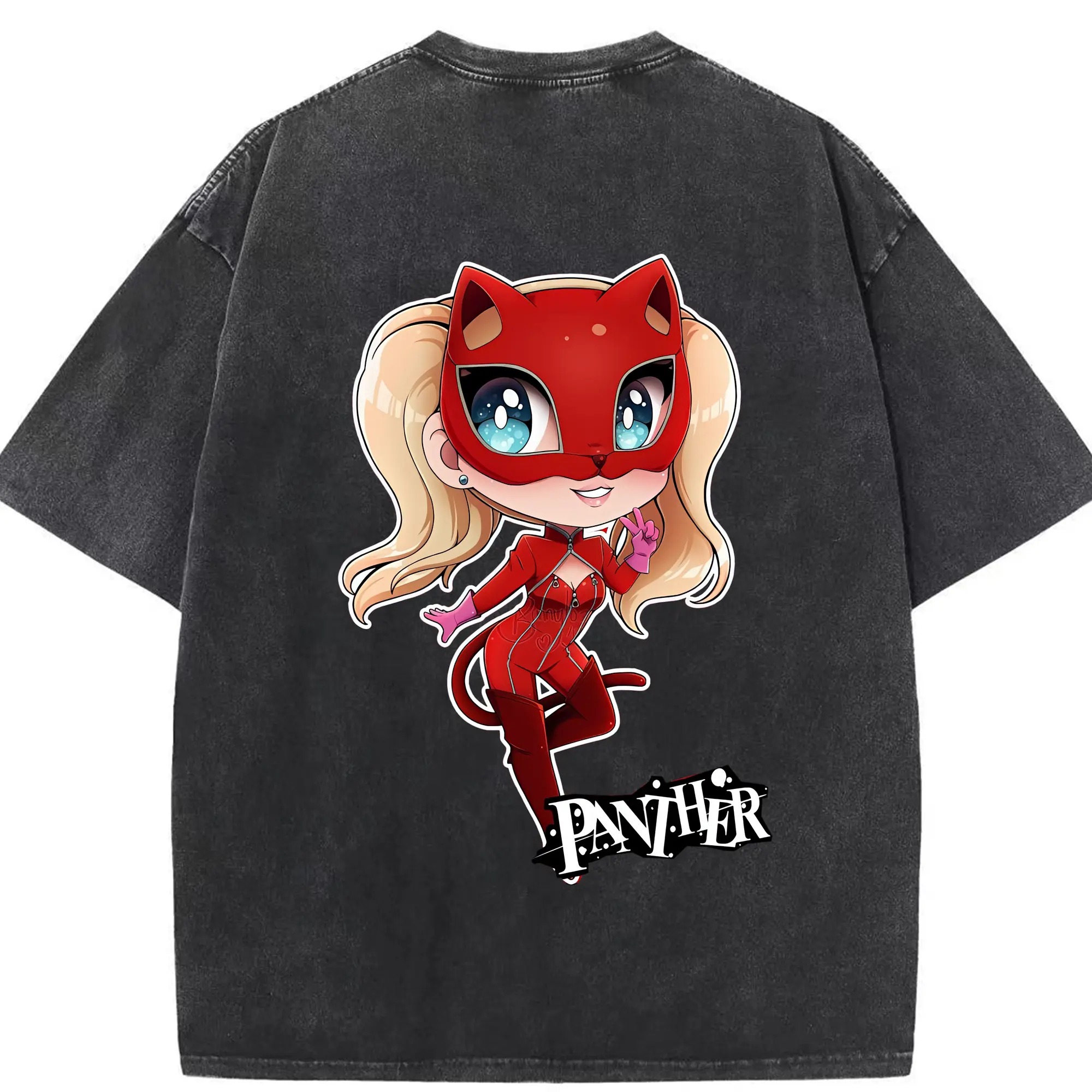 ペルソナ グッズ,高巻杏 - 綿100％ ヴィンテージ風 半袖Tシャツ ・ 背面プリント ・ 柔らか肌触り ・ 通気性 快適 ・ スポーツ カジュアル 外出用