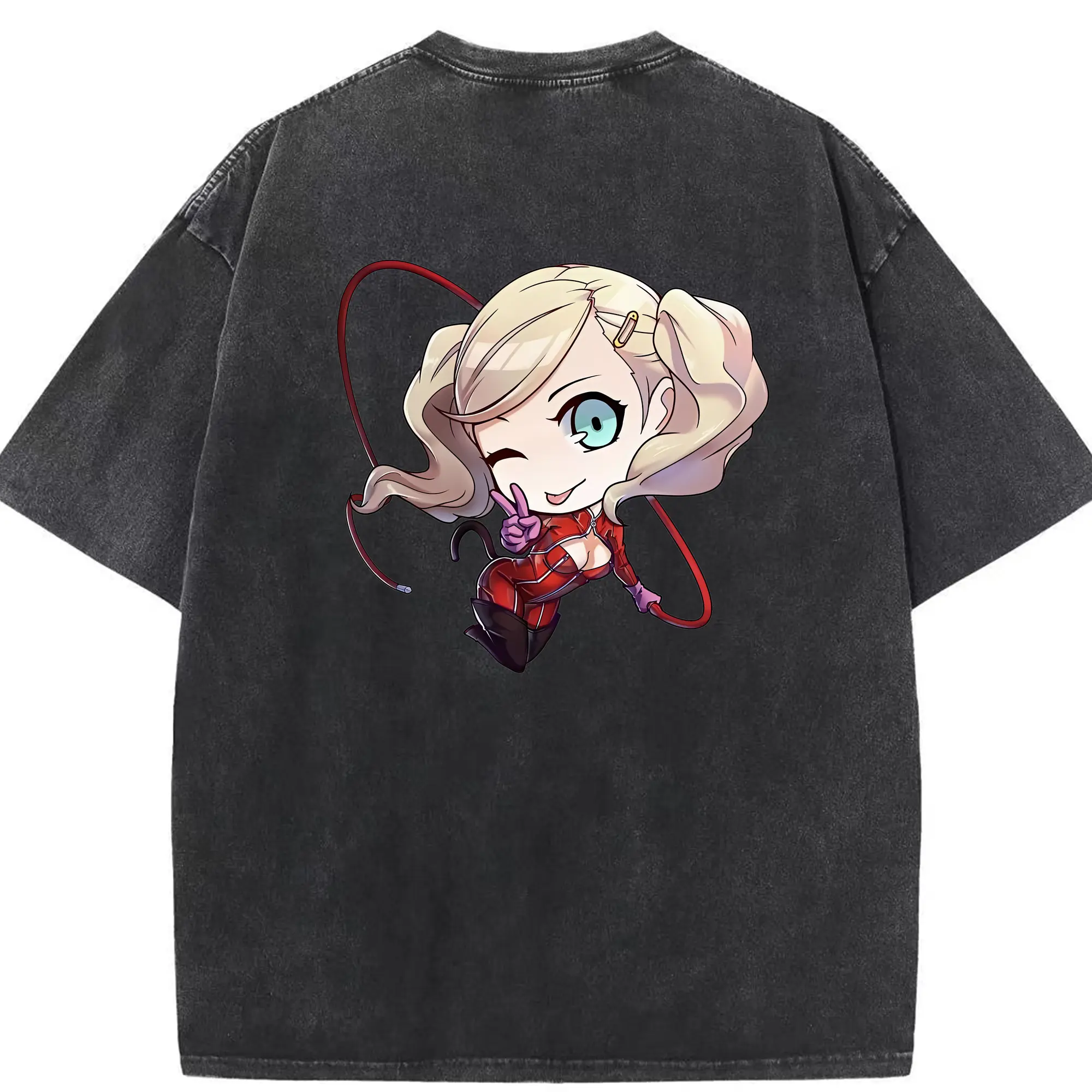 ペルソナ グッズ,高巻杏 - 綿100％ ヴィンテージ風 半袖Tシャツ ・ 背面プリント ・ 柔らか肌触り ・ 通気性 快適 ・ スポーツ カジュアル 外出用