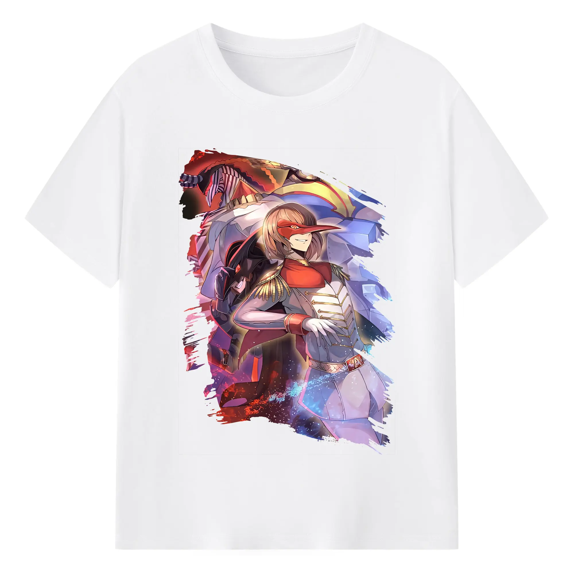 ペルソナ グッズ,明智吾郎 - 綿100％ 半袖Tシャツ ・ フロントプリント ・ 快適 通気性 ・ 日常使い 散歩 スポーツ用