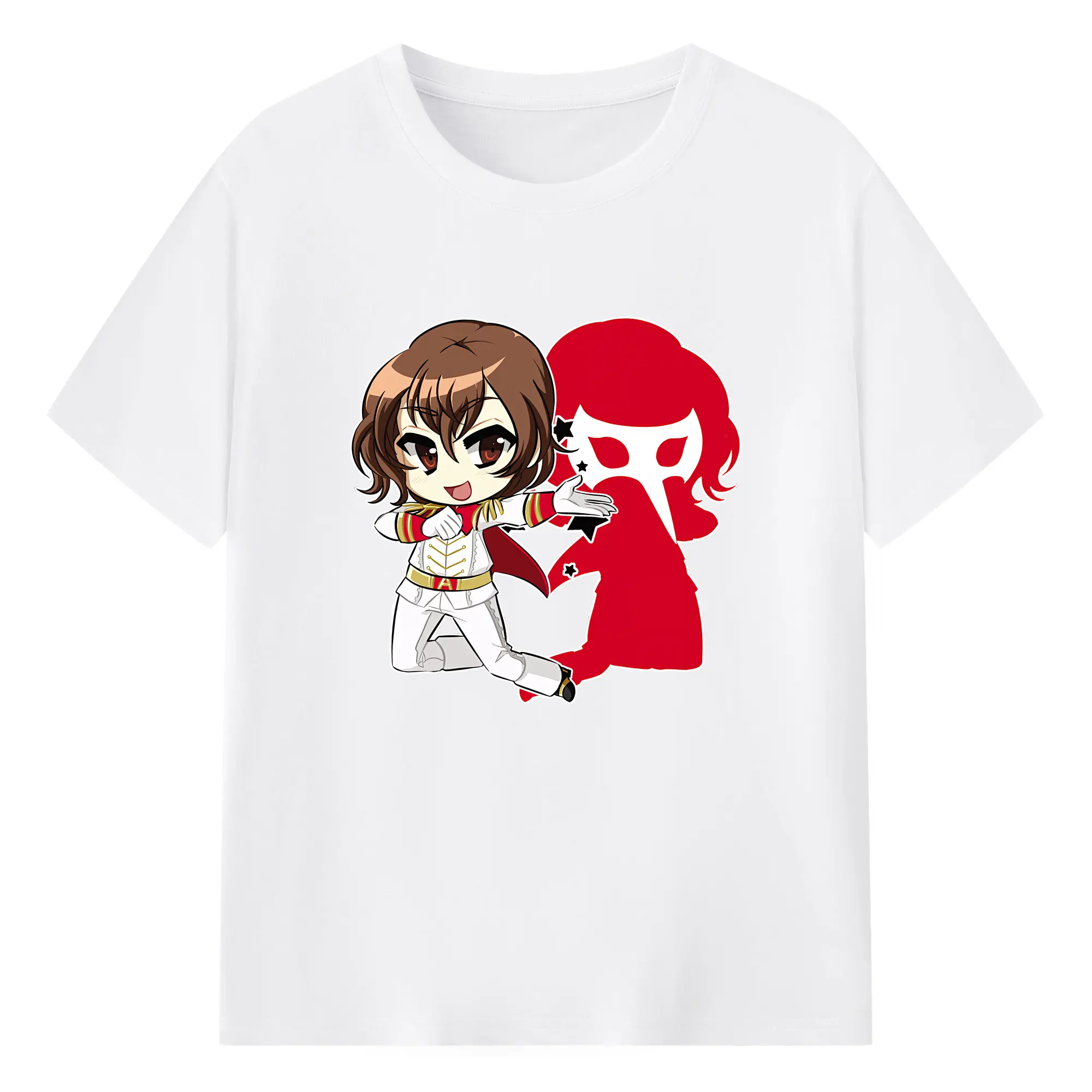 ペルソナ グッズ,明智吾郎 - 綿100％ 半袖Tシャツ ・ フロントプリント ・ 快適 通気性 ・ 日常使い 散歩 スポーツ用