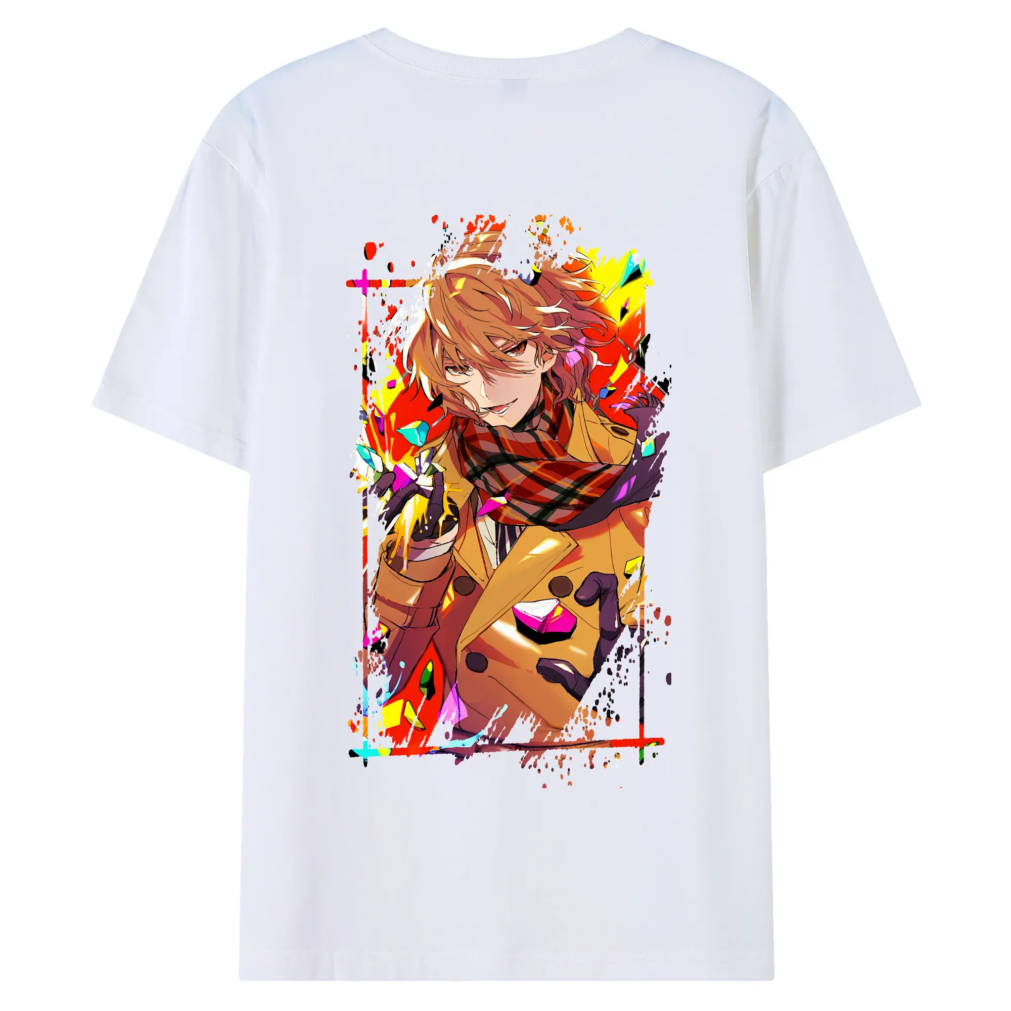 ペルソナ グッズ,明智吾郎 - 綿100％ 半袖Tシャツ ・ バックプリント ・ 快適 通気性 ・ 日常使い 散歩 スポーツ用