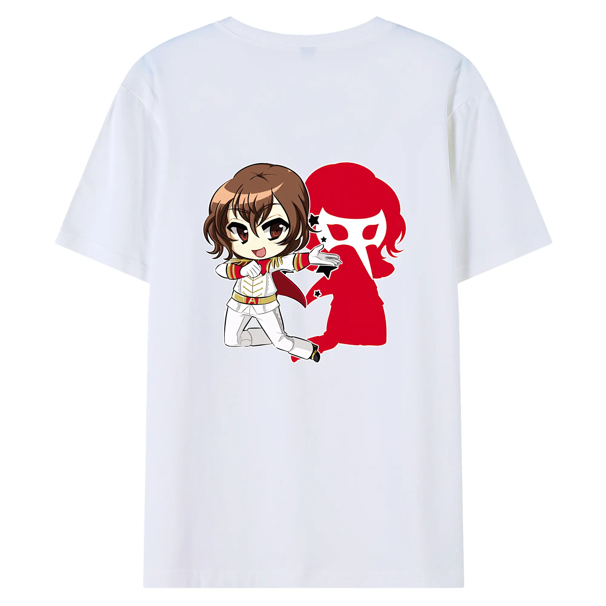 ペルソナ グッズ,明智吾郎 - 綿100％ 半袖Tシャツ ・ バックプリント ・ 快適 通気性 ・ 日常使い 散歩 スポーツ用