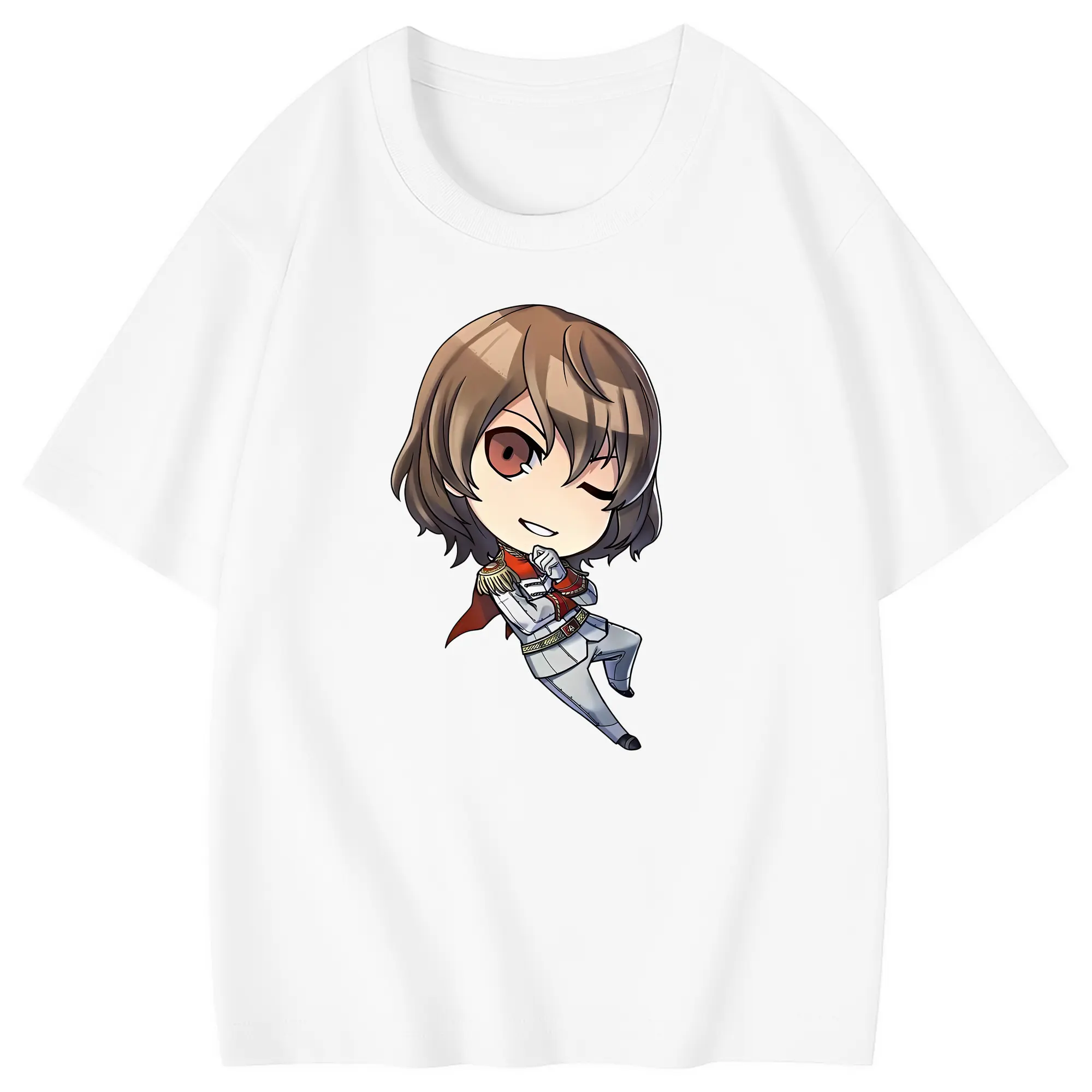 ペルソナ グッズ,明智吾郎 - 綿100％ キッズTシャツ ・ フロントプリント ・ 快適 通気性 ・ スポーツ カジュアル 散歩用