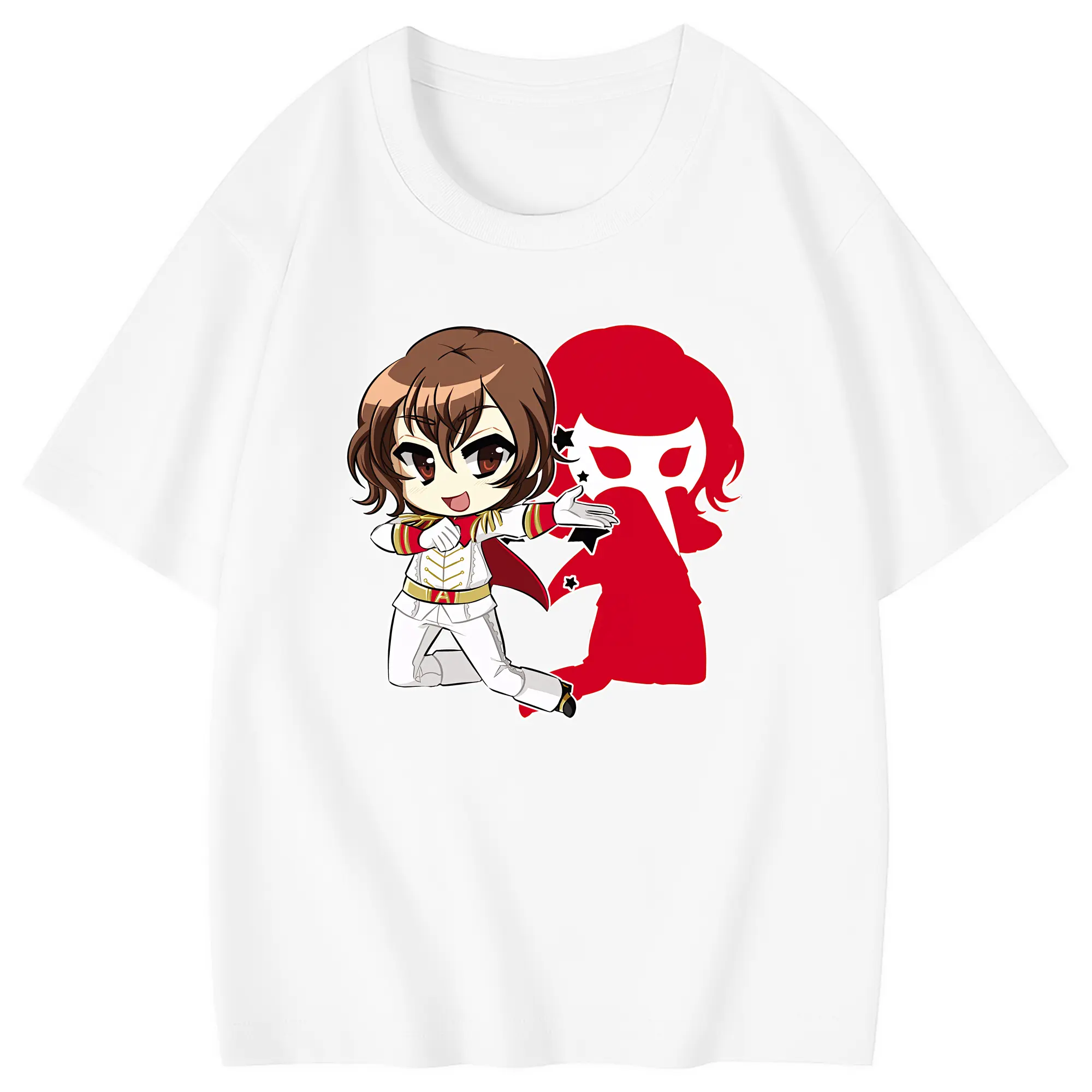 ペルソナ グッズ,明智吾郎 - 綿100％ キッズTシャツ ・ フロントプリント ・ 快適 通気性 ・ スポーツ カジュアル 散歩用