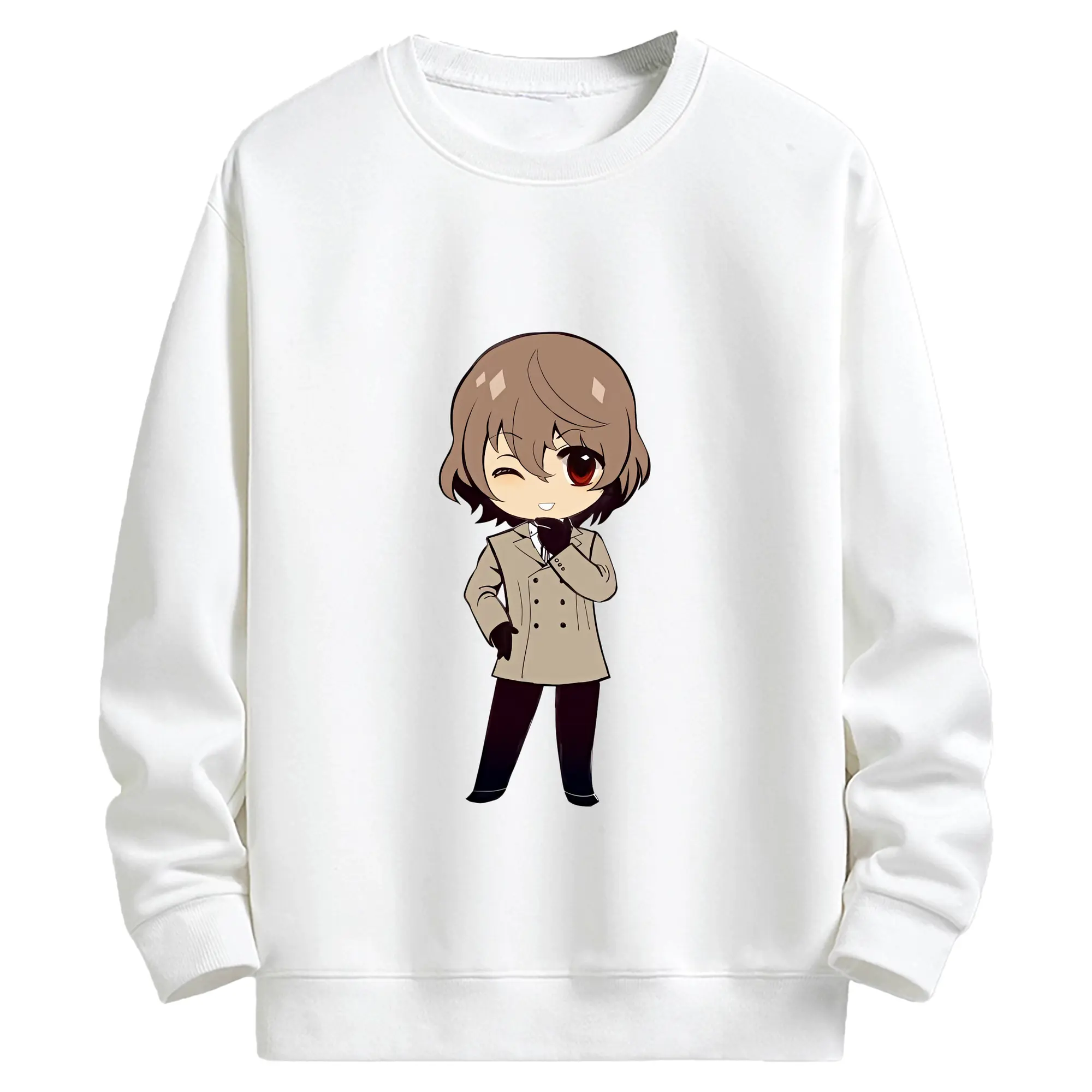 ペルソナ グッズ,明智吾郎 - キッズ クルーネックスウェットシャツ ・ フロントプリント ・ 綿80％ ポリエステル20％ ・ 快適 通学 スポーツ 日常使い お散歩用