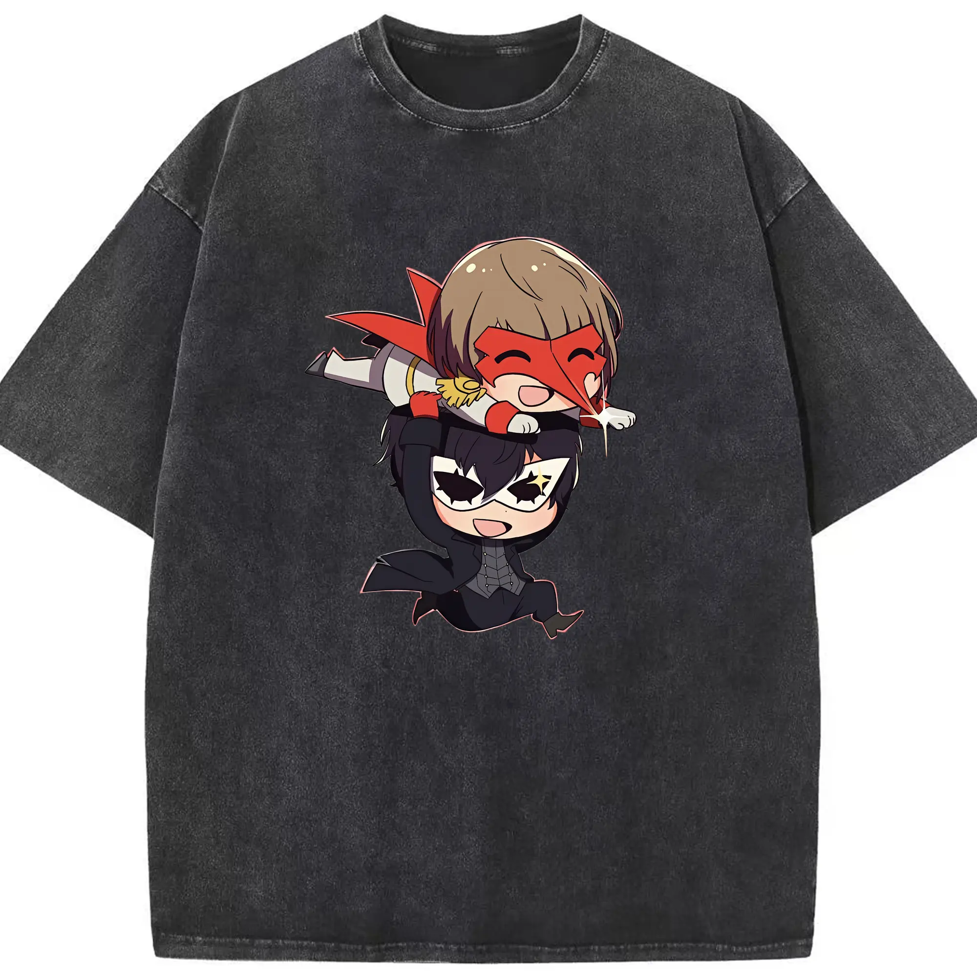 ペルソナ グッズ,明智吾郎 - 綿100％ ヴィンテージ風 半袖Tシャツ ・ フロントプリント ・ 柔らか肌触り ・ 通気性 快適 ・ スポーツ カジュアル 外出用