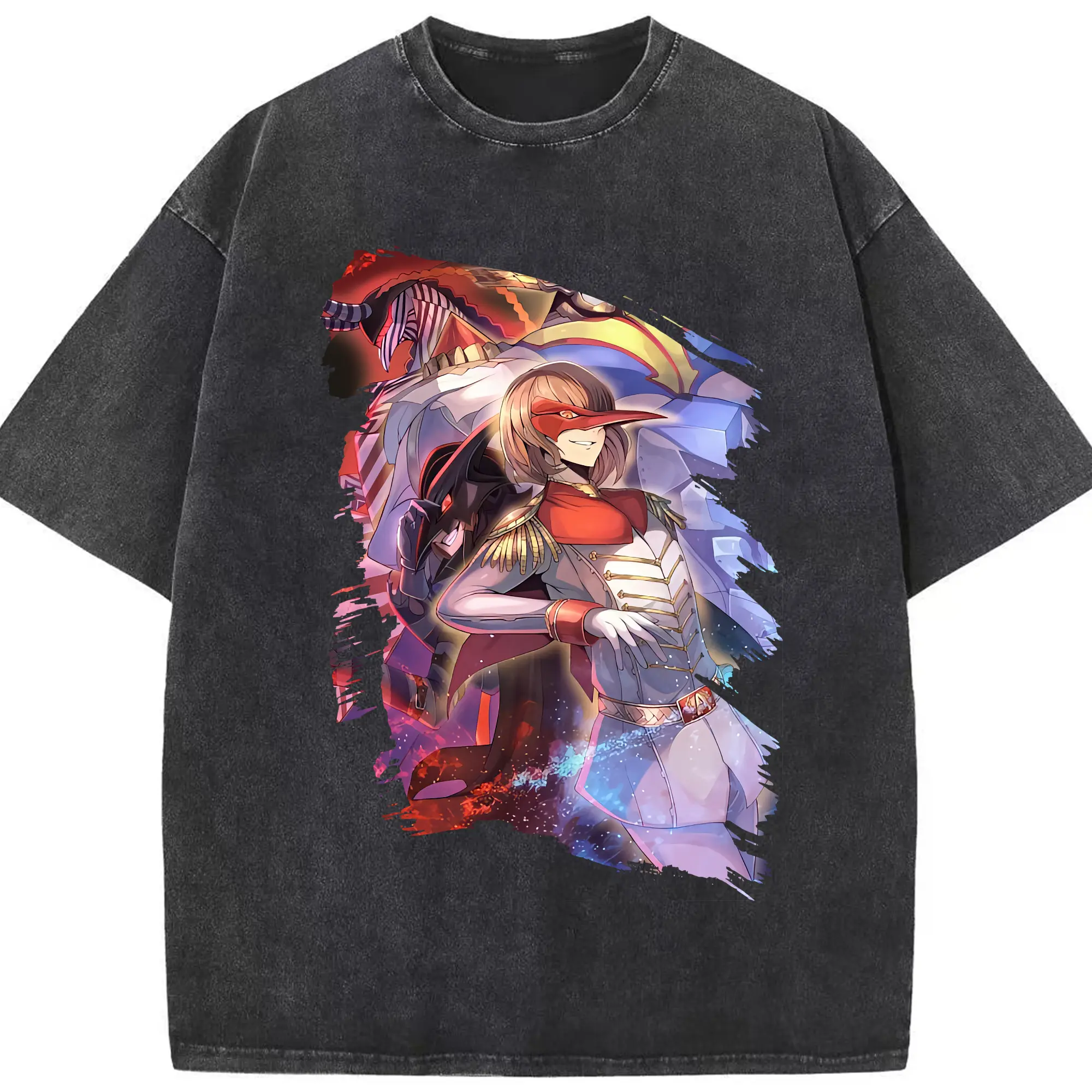 ペルソナ グッズ,明智吾郎 - 綿100％ ヴィンテージ風 半袖Tシャツ ・ フロントプリント ・ 柔らか肌触り ・ 通気性 快適 ・ スポーツ カジュアル 外出用