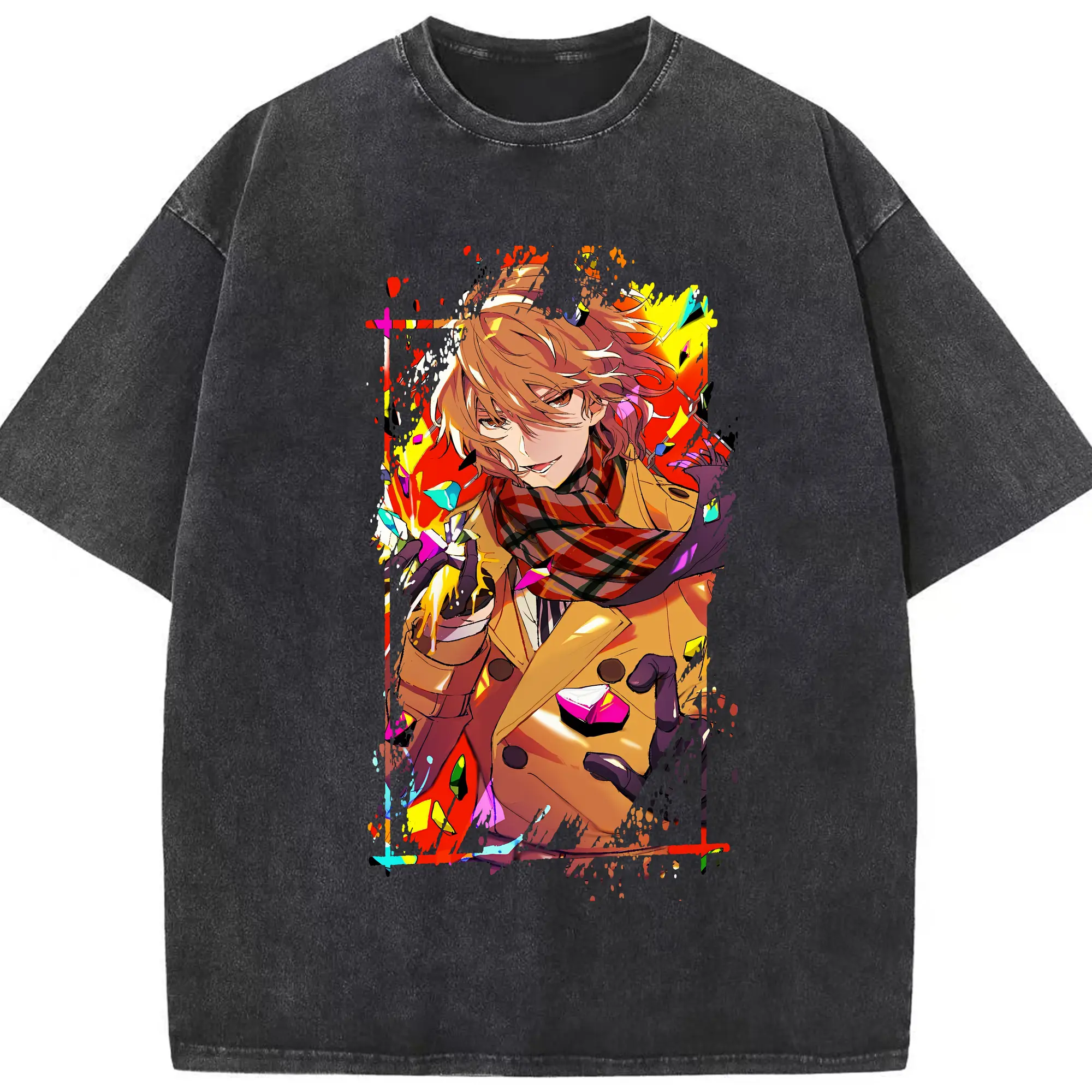 ペルソナ グッズ,明智吾郎 - 綿100％ ヴィンテージ風 半袖Tシャツ ・ フロントプリント ・ 柔らか肌触り ・ 通気性 快適 ・ スポーツ カジュアル 外出用