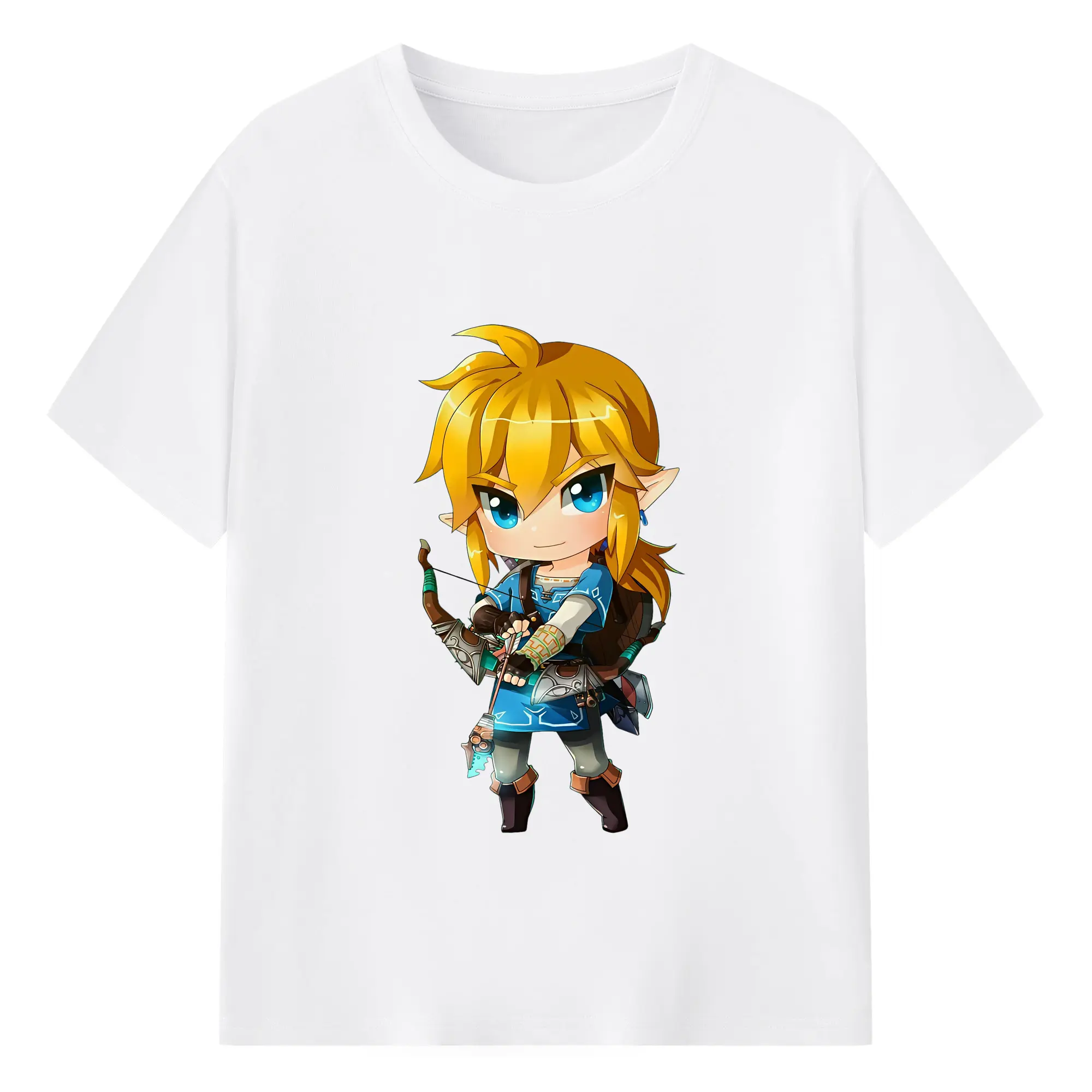ゼルダの伝説 グッズ,リンク - 綿100％ 半袖Tシャツ ・ フロントプリント ・ 快適 通気性 ・ 日常使い 散歩 スポーツ用