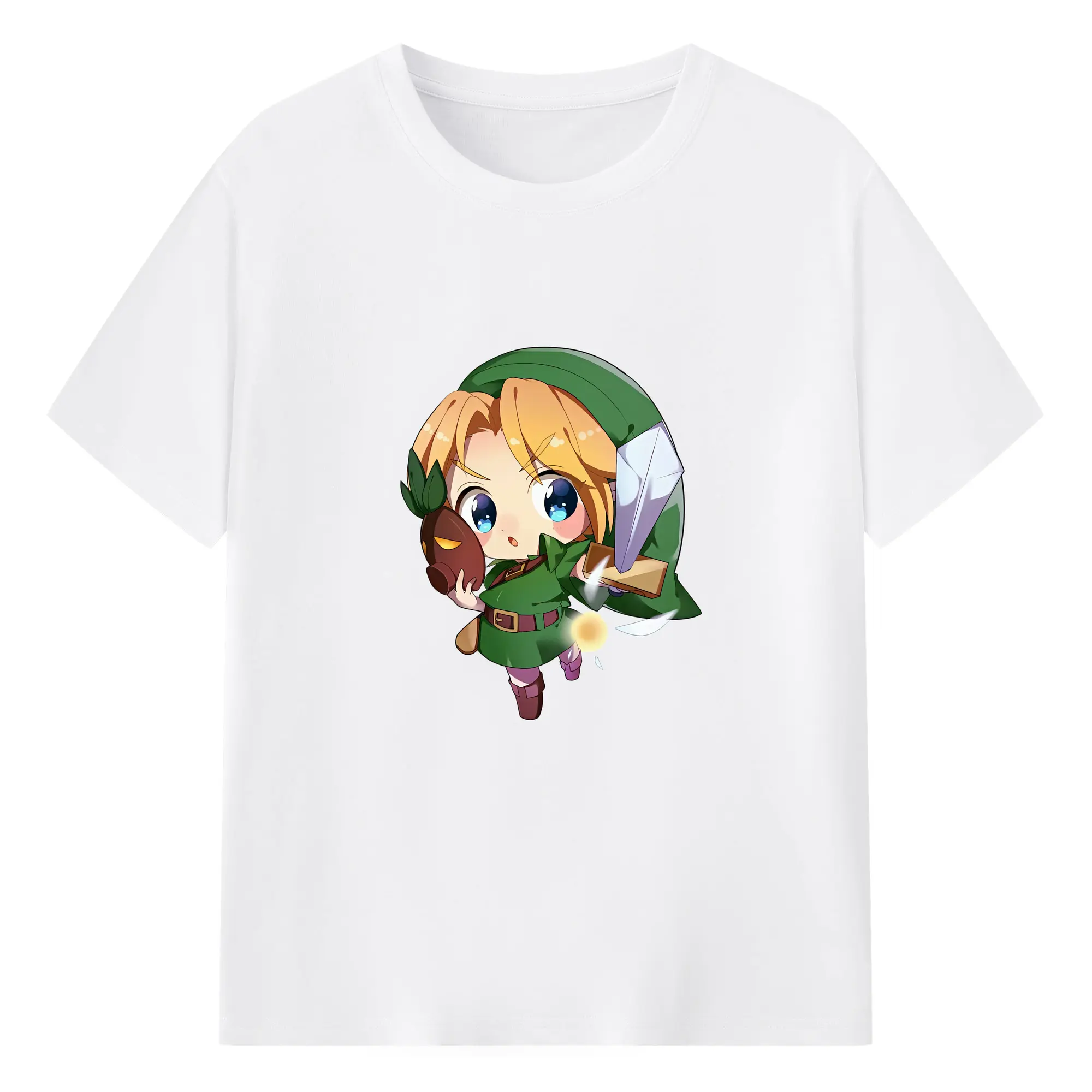ゼルダの伝説 グッズ,リンク - 綿100％ 半袖Tシャツ ・ フロントプリント ・ 快適 通気性 ・ 日常使い 散歩 スポーツ用