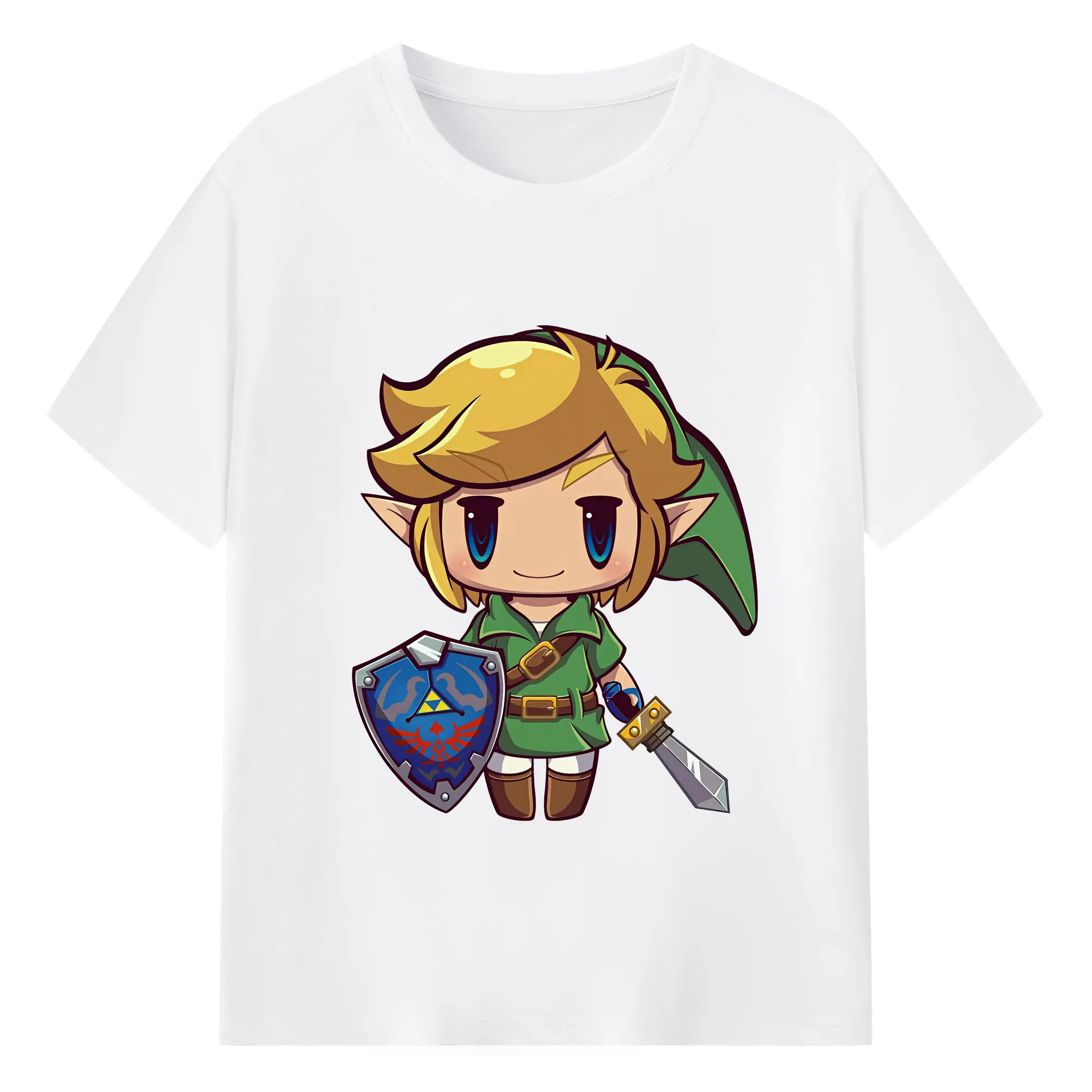 ゼルダの伝説 グッズ,リンク - 綿100％ 半袖Tシャツ ・ フロントプリント ・ 快適 通気性 ・ 日常使い 散歩 スポーツ用