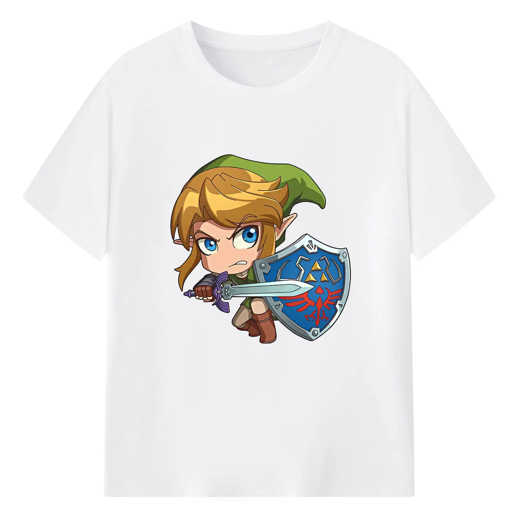 ゼルダの伝説 グッズ,リンク - 綿100％ 半袖Tシャツ ・ フロントプリント ・ 快適 通気性 ・ 日常使い 散歩 スポーツ用