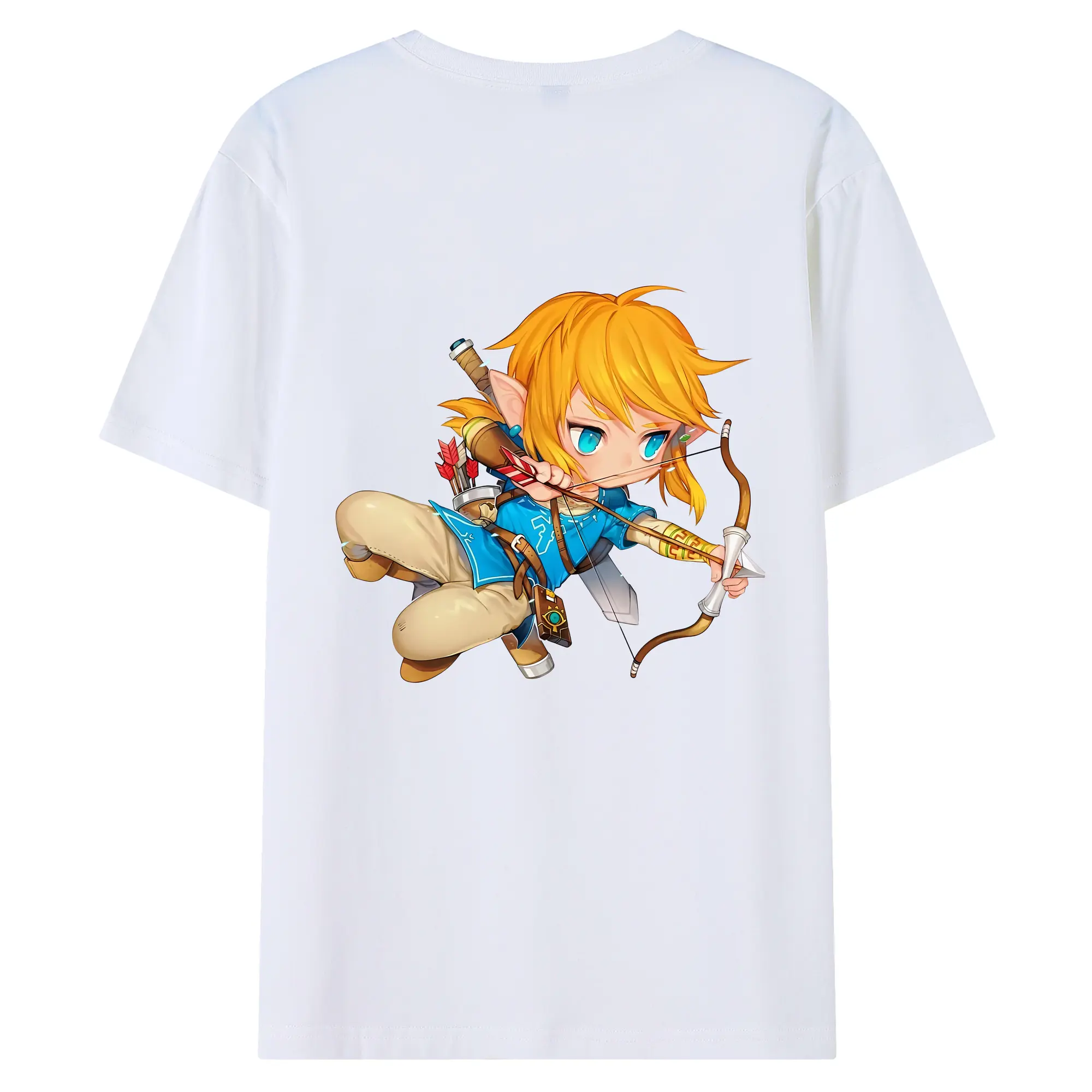 ゼルダの伝説 グッズ,リンク - 綿100％ 半袖Tシャツ ・ バックプリント ・ 快適 通気性 ・ 日常使い 散歩 スポーツ用