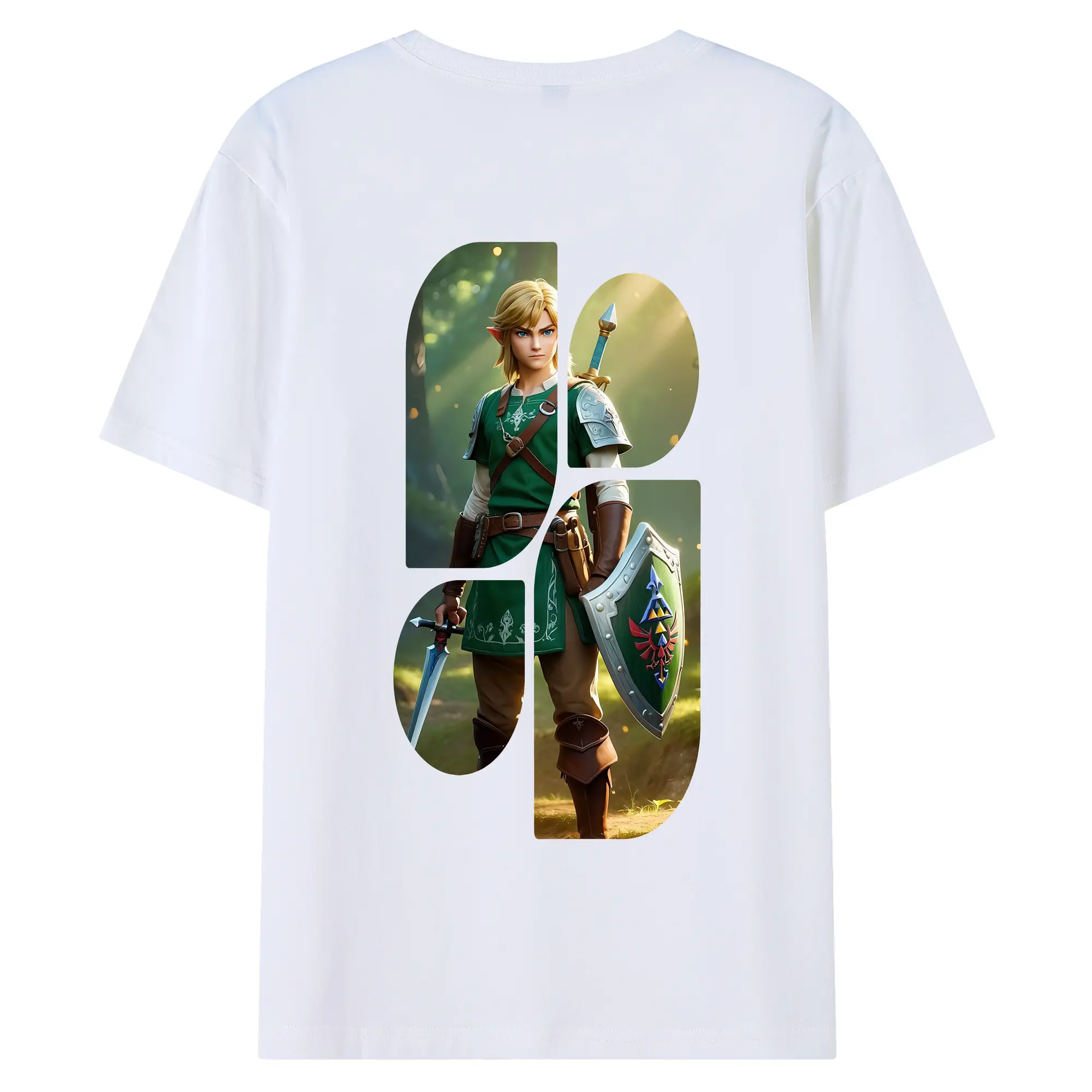 ゼルダの伝説 グッズ,リンク - 綿100％ 半袖Tシャツ ・ バックプリント ・ 快適 通気性 ・ 日常使い 散歩 スポーツ用