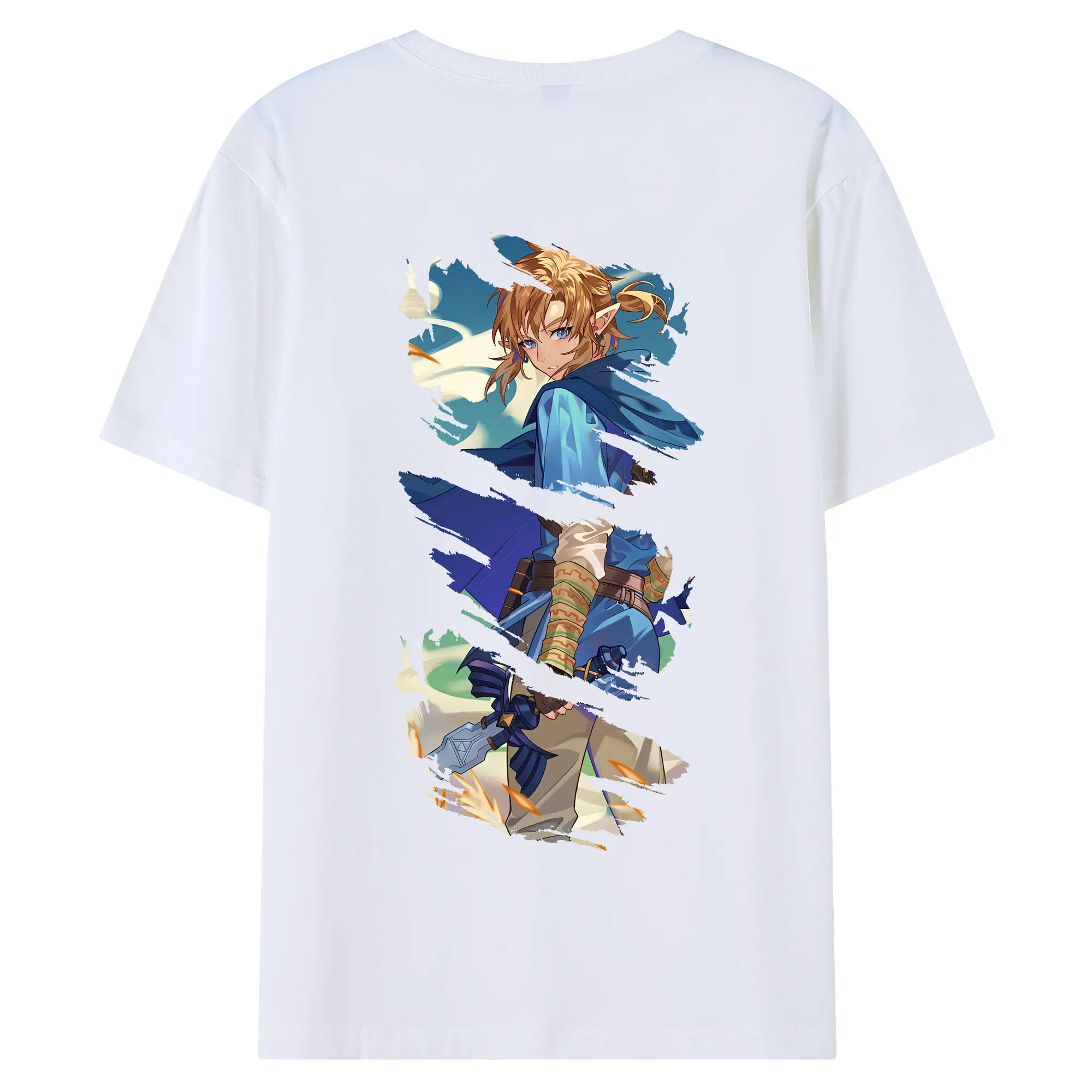 ゼルダの伝説 グッズ,リンク - 綿100％ 半袖Tシャツ ・ バックプリント ・ 快適 通気性 ・ 日常使い 散歩 スポーツ用