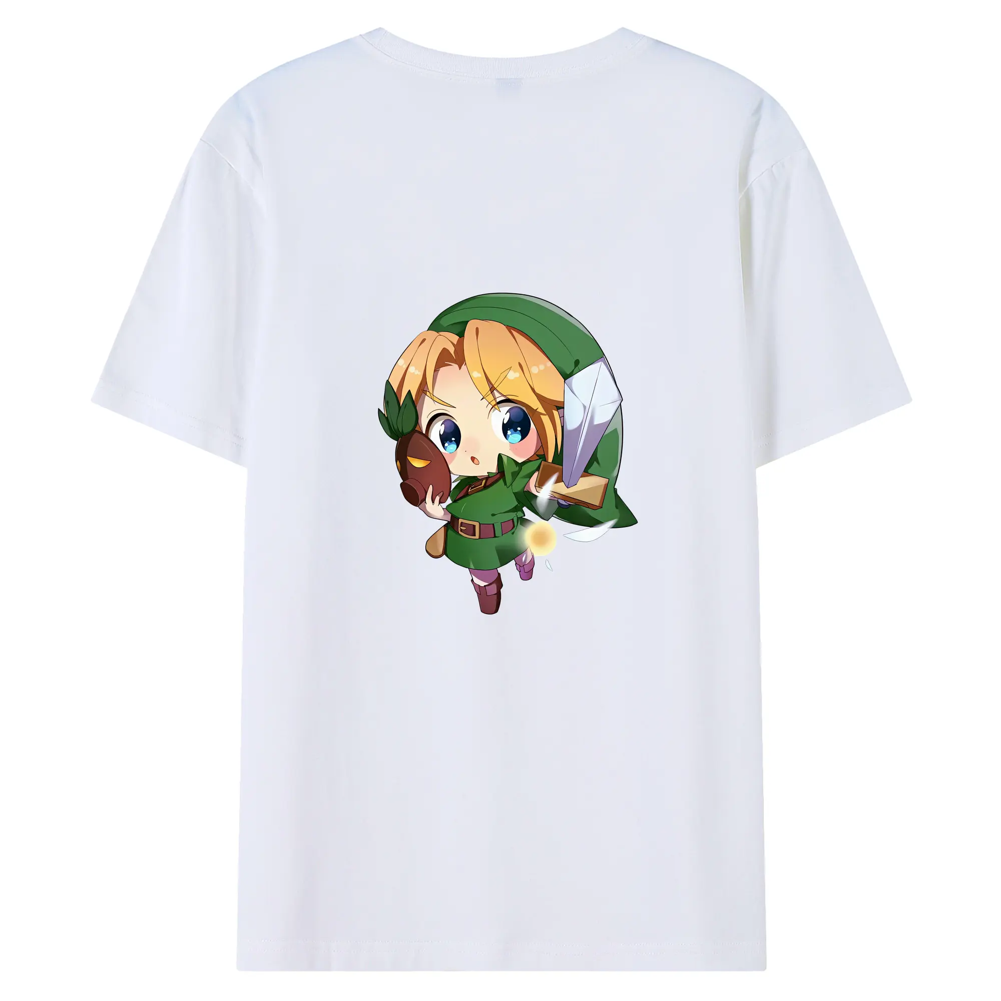 ゼルダの伝説 グッズ,リンク - 綿100％ 半袖Tシャツ ・ バックプリント ・ 快適 通気性 ・ 日常使い 散歩 スポーツ用