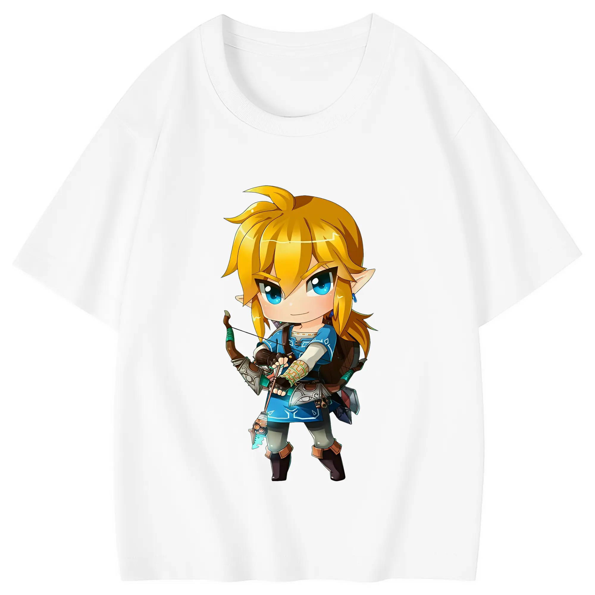 ゼルダの伝説 グッズ,リンク - 綿100％ キッズTシャツ ・ フロントプリント ・ 快適 通気性 ・ スポーツ カジュアル 散歩用